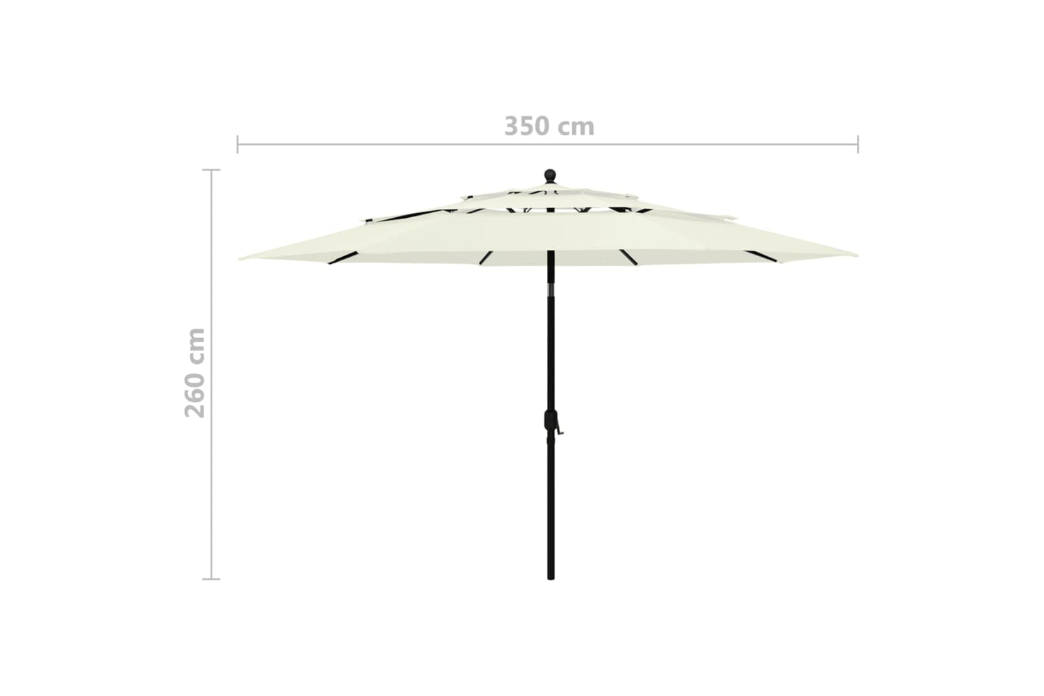 Vidaxl 313876 3-tier Parasol With Aluminium Pole Sand 3.5 M-8