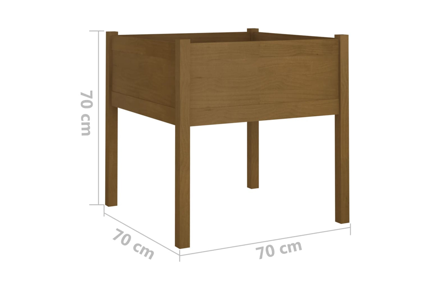 vidaXL 810815 Garden Planter Honey Brown 70x70x70cm Solid Pinewood-6