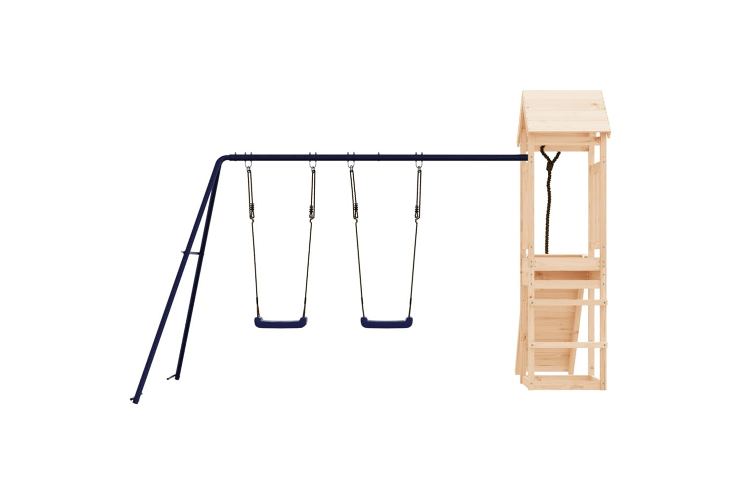 Vidaxl 3155816 Playhouse With Climbing Wall Swings Solid Wood Pine-7