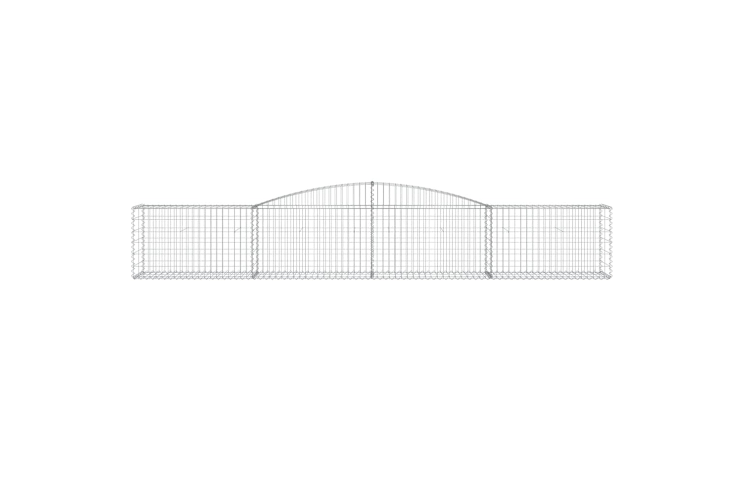 vidaXL 3146978 Arched Gabion Baskets 10 Pcs 400x50x60/80cm Galvanised Iron-3