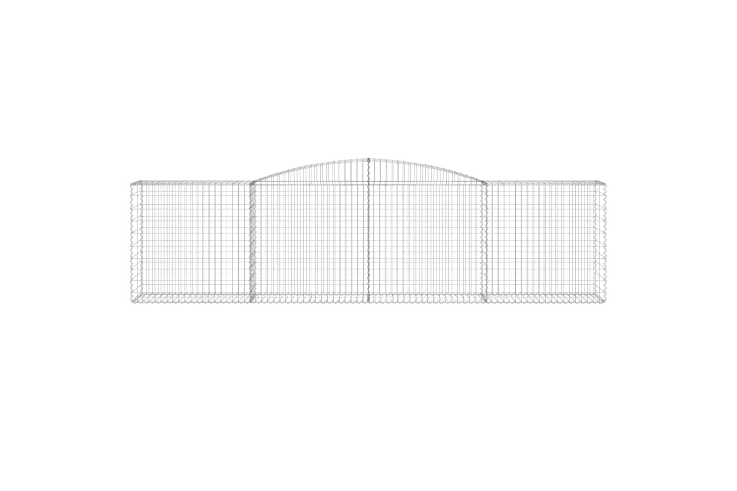 vidaXL 3146998 Arched Gabion Baskets 4 Pcs 400x50x100/120cm Galvanised Iron-3