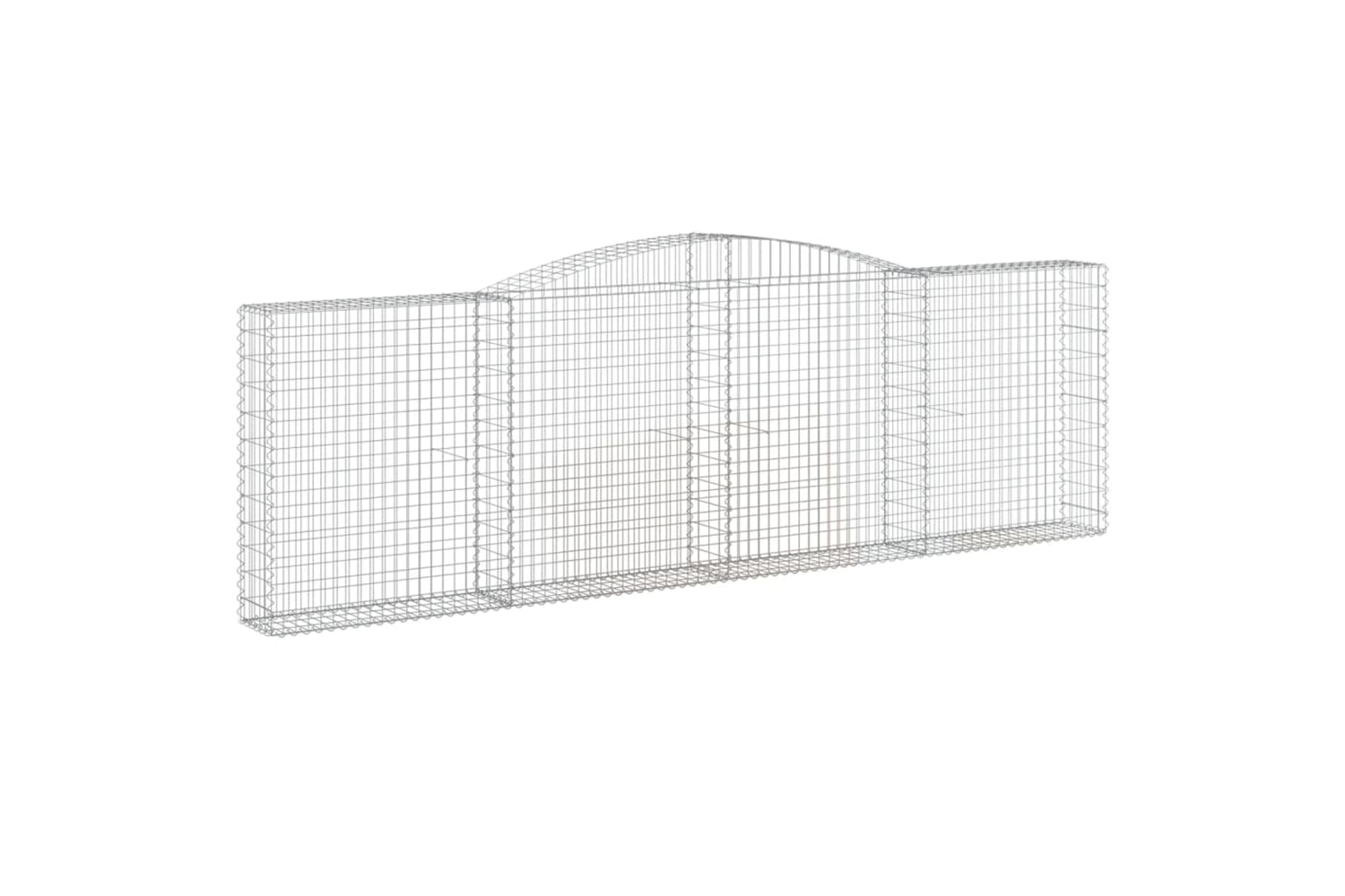 vidaXL 3146879 Arched Gabion Baskets 2 Pcs 400x30x120/140cm Galvanised Iron-2