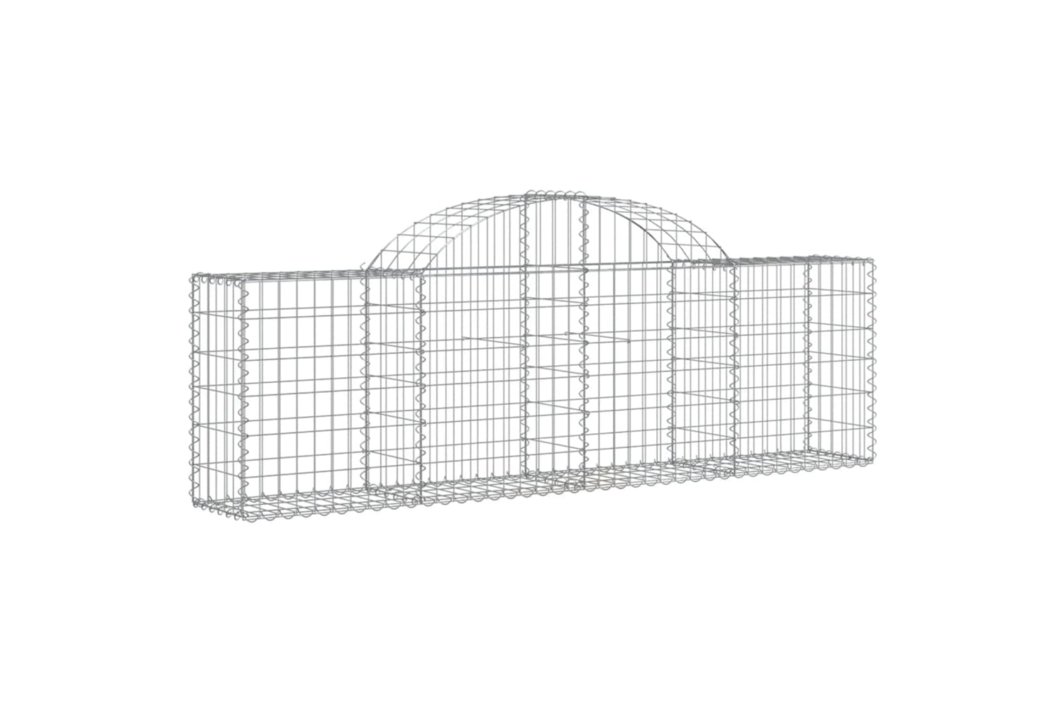 vidaXL 3146071 Arched Gabion Baskets 5 Pcs 200x30x60/80cm Galvanised Iron-2