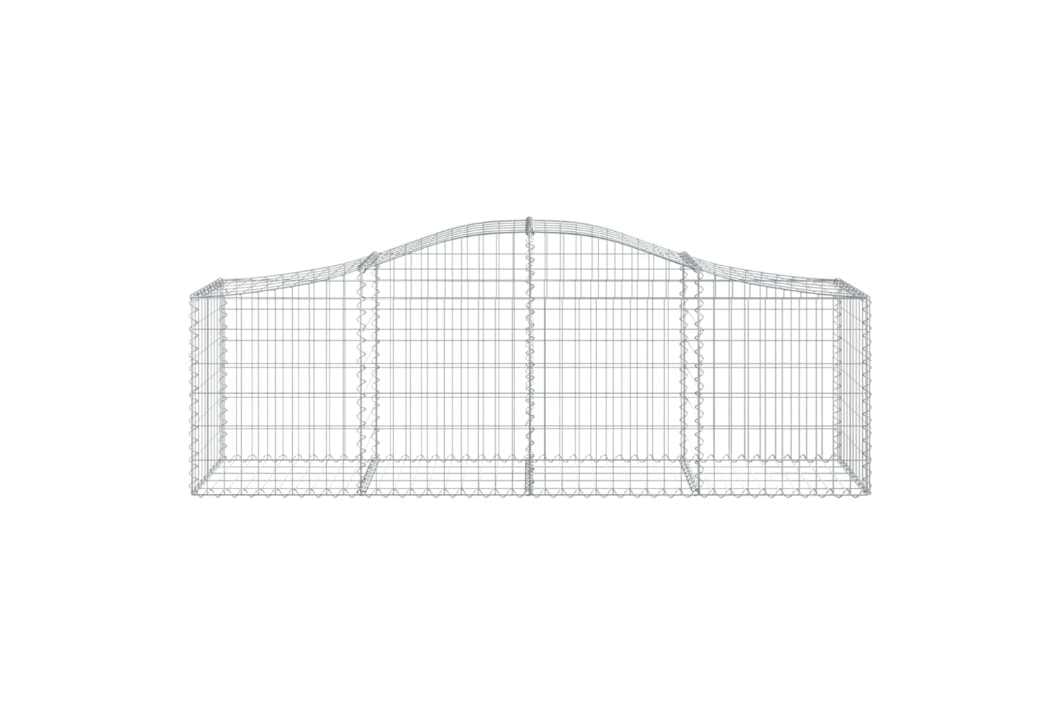 vidaXL 3145603 Arched Gabion Baskets 7 Pcs 200x50x60/80cm Galvanised Iron-3