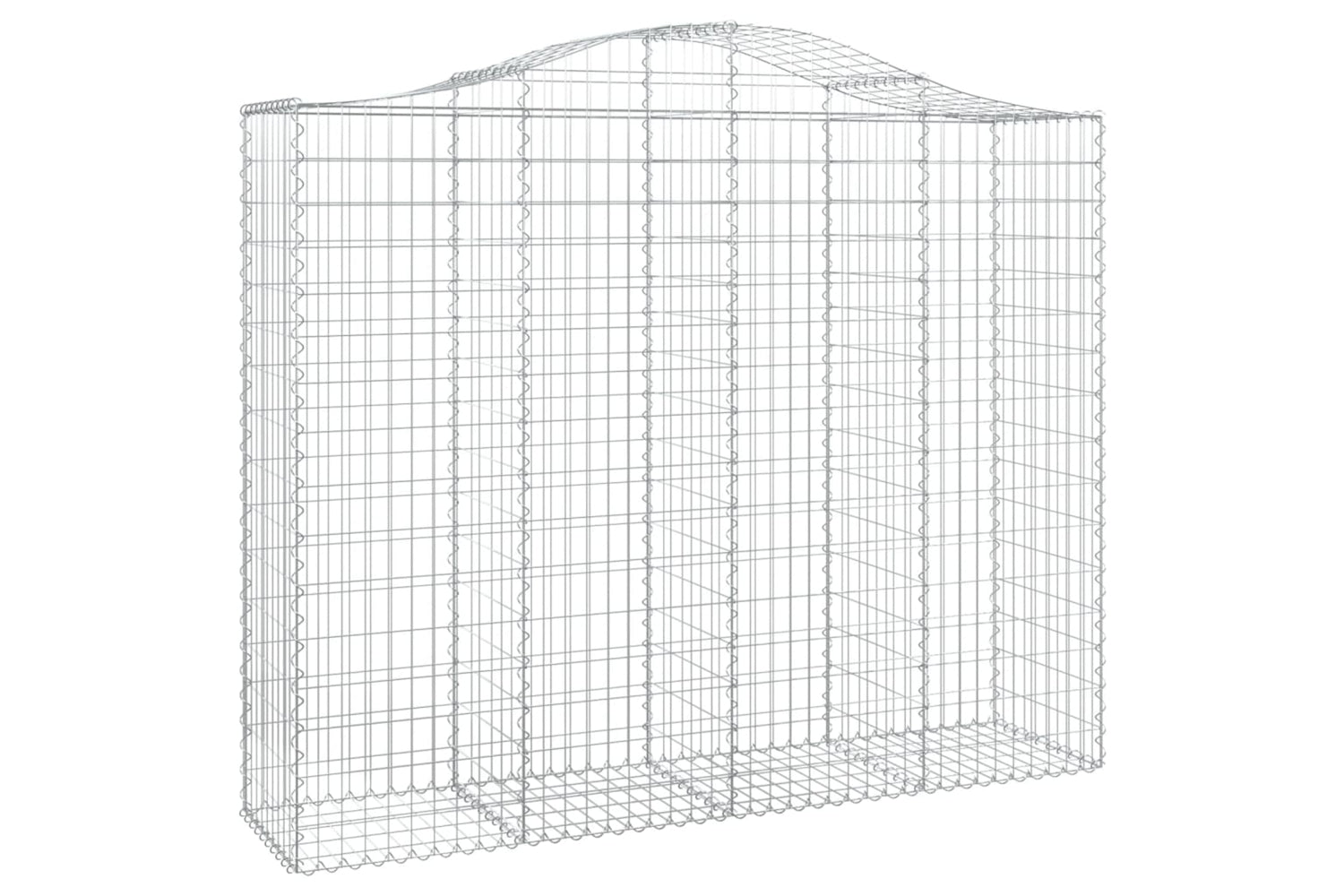 vidaXL 3145704 Arched Gabion Baskets 3 Pcs 200x50x160/180cm Galvanised Iron-2