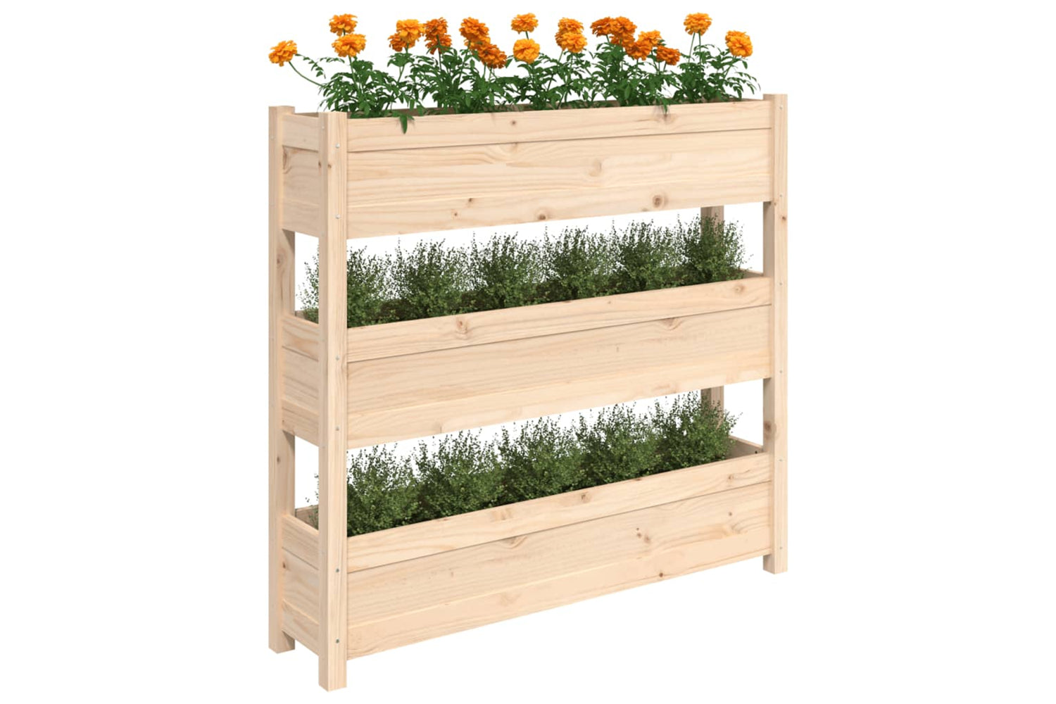 vidaXL 823920 Planter 112x25x104.5cm Solid Wood Pine-3