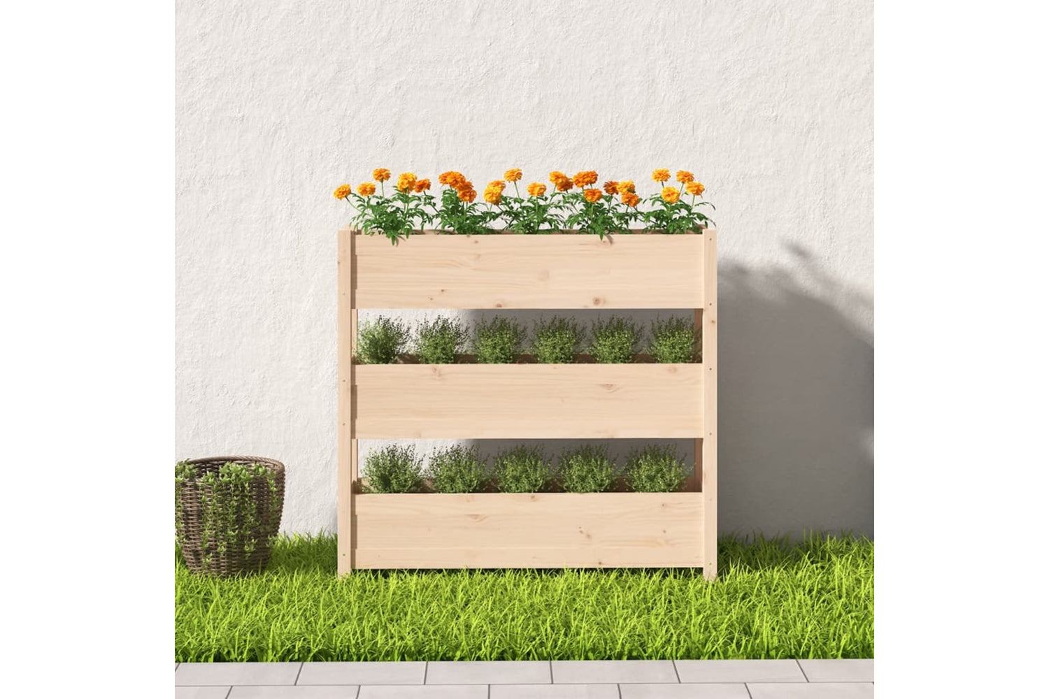 vidaXL 823920 Planter 112x25x104.5cm Solid Wood Pine-2
