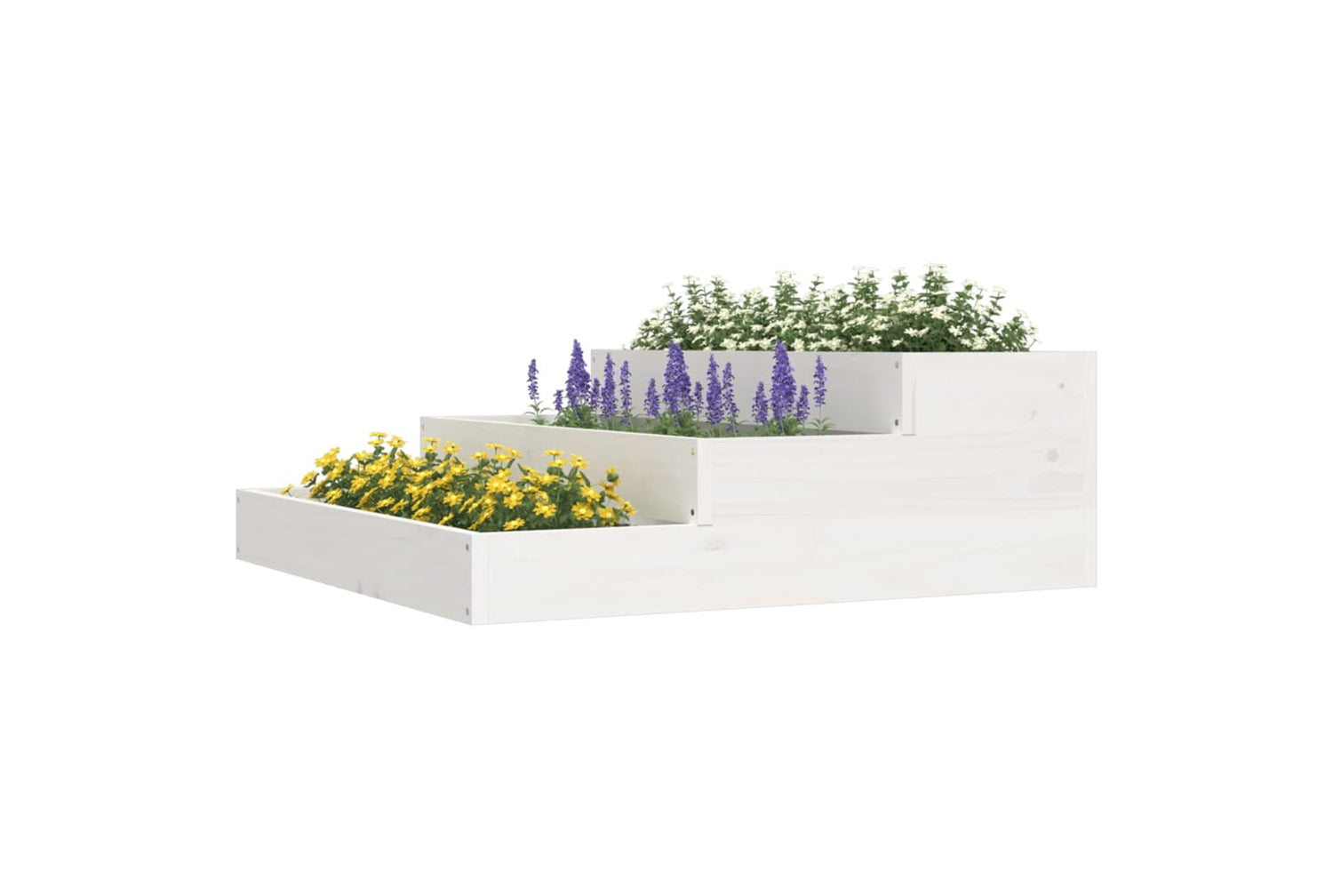 vidaXL 823907 Planter White 78x78x27cm Solid Wood Pine-2