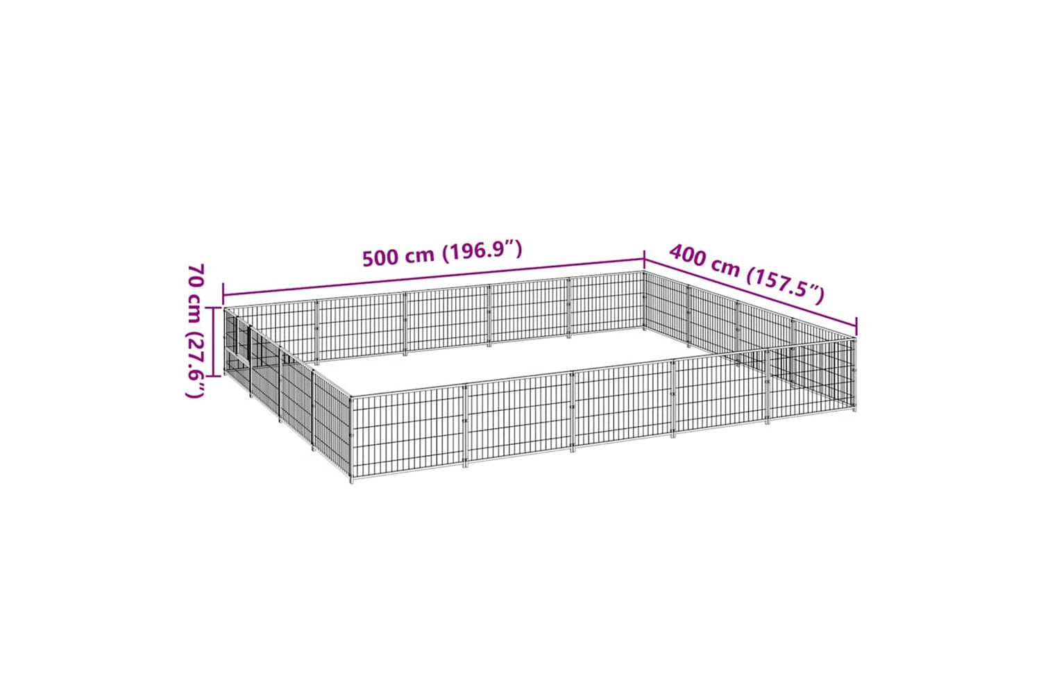 Vidaxl 3082144 Dog Kennel Black 20 M2 Steel-6