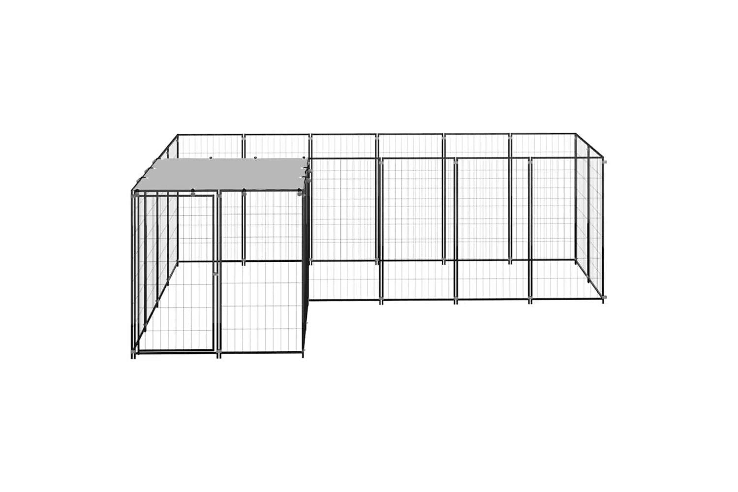 Vidaxl 3082211 Dog Kennel Black 4.84 M2 Steel-2