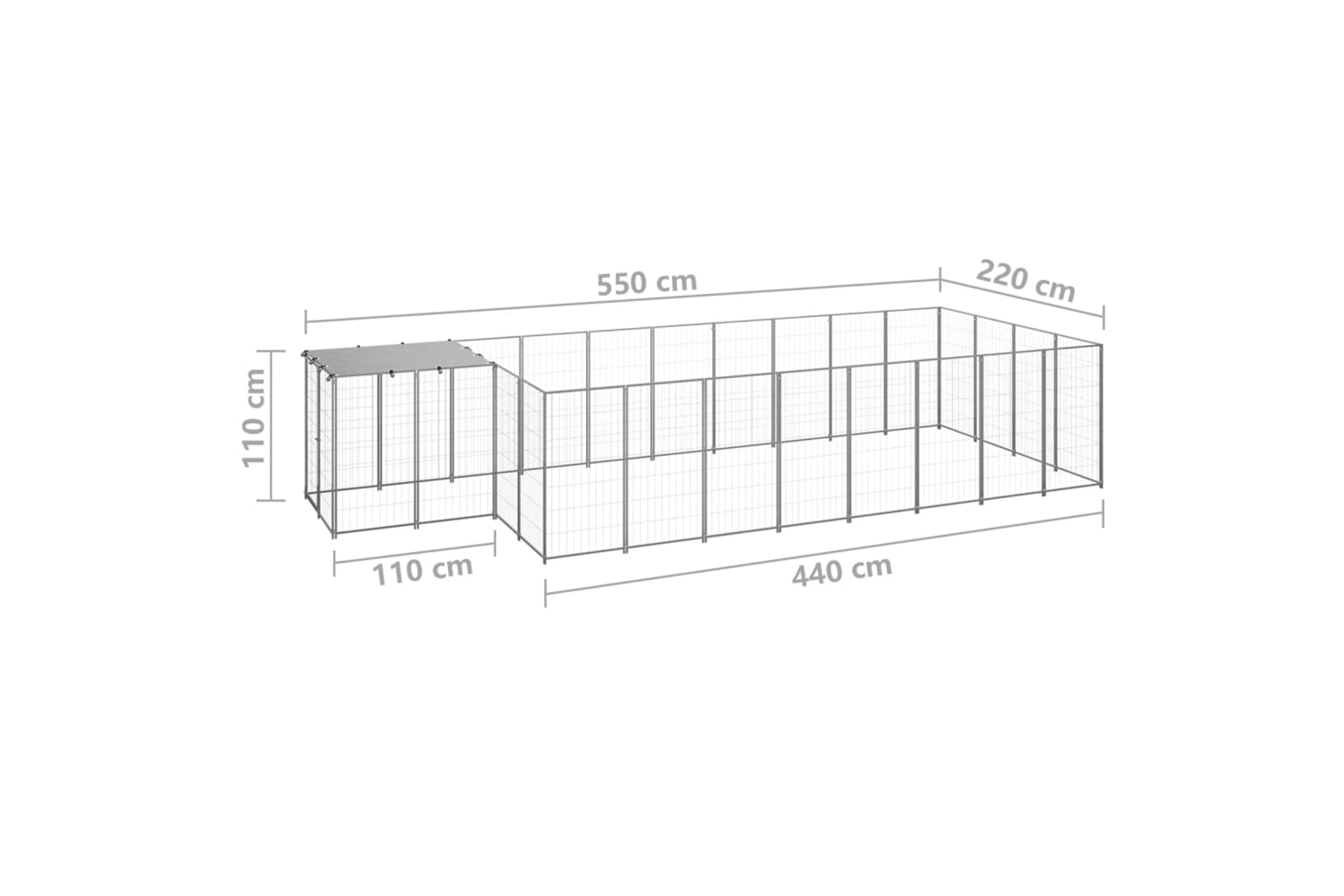 Vidaxl 3082210 Dog Kennel Silver 10.89 M2 Steel-6