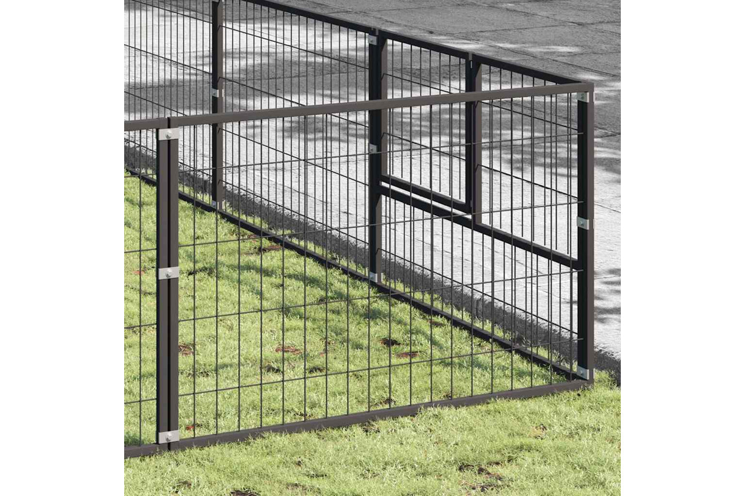 Vidaxl 3082182 Dog Kennel Black 70 M2 Steel-2