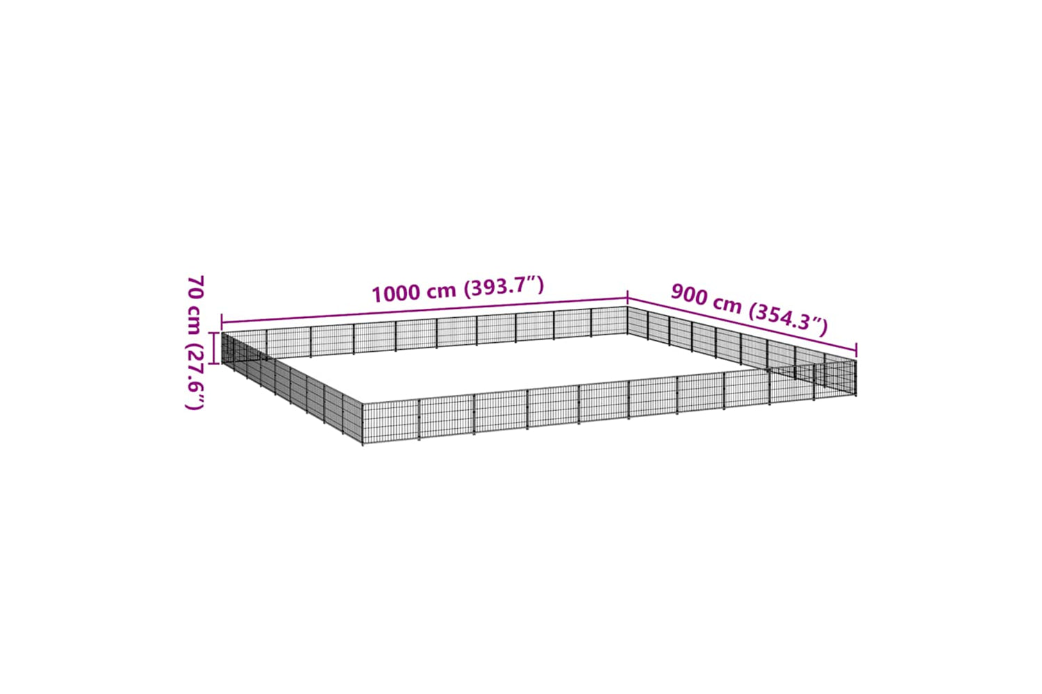 Vidaxl 3082194 Dog Kennel Black 90 M2 Steel-6
