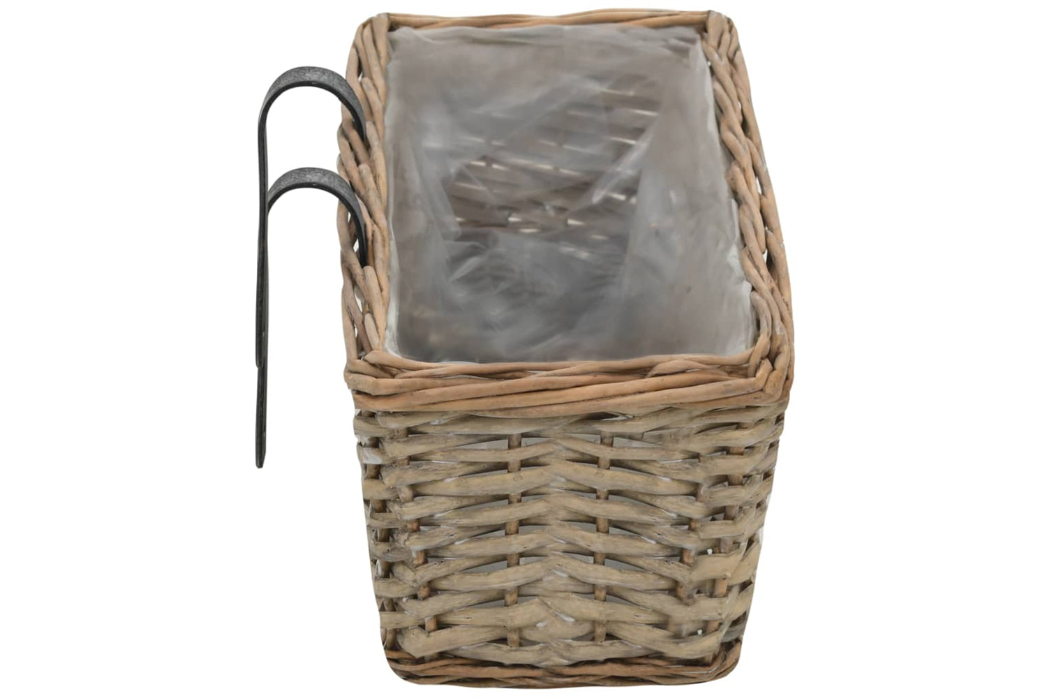 vidaXL 246829 Balcony Planter 2 Pcs Wicker With Pe Lining 60cm-5