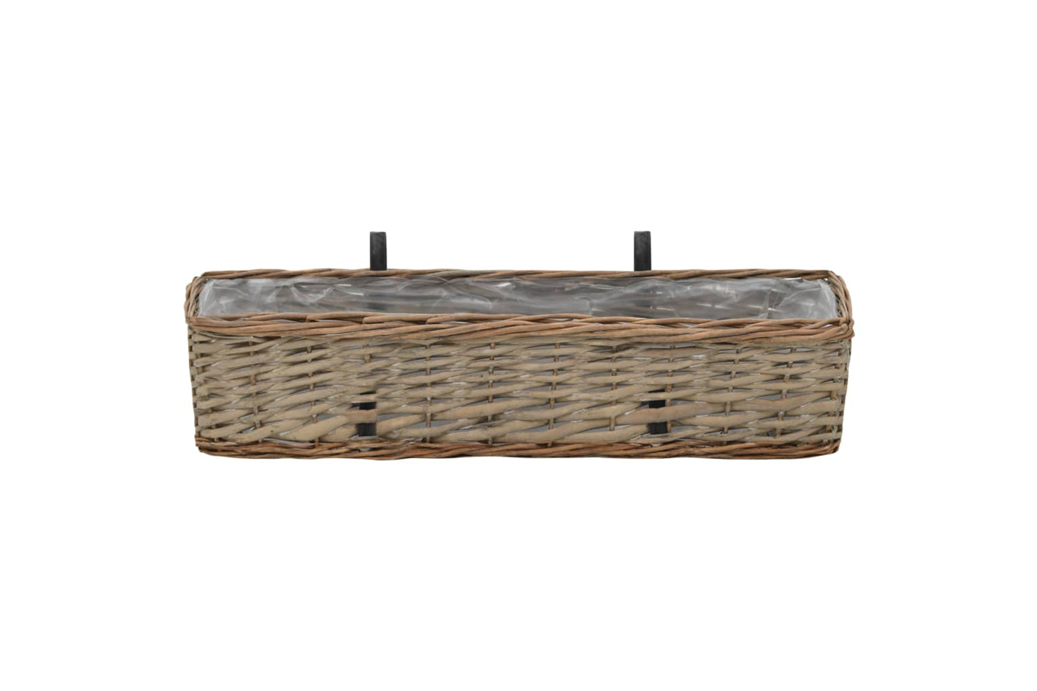 vidaXL 246829 Balcony Planter 2 Pcs Wicker With Pe Lining 60cm-3