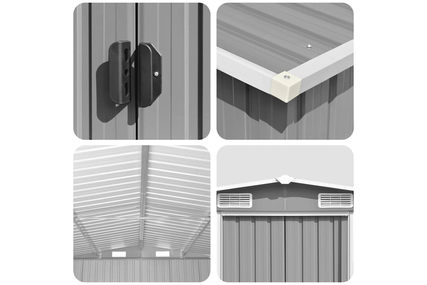 vidaXL 143349 Garden Shed 257x489x181cm Metal Grey-8