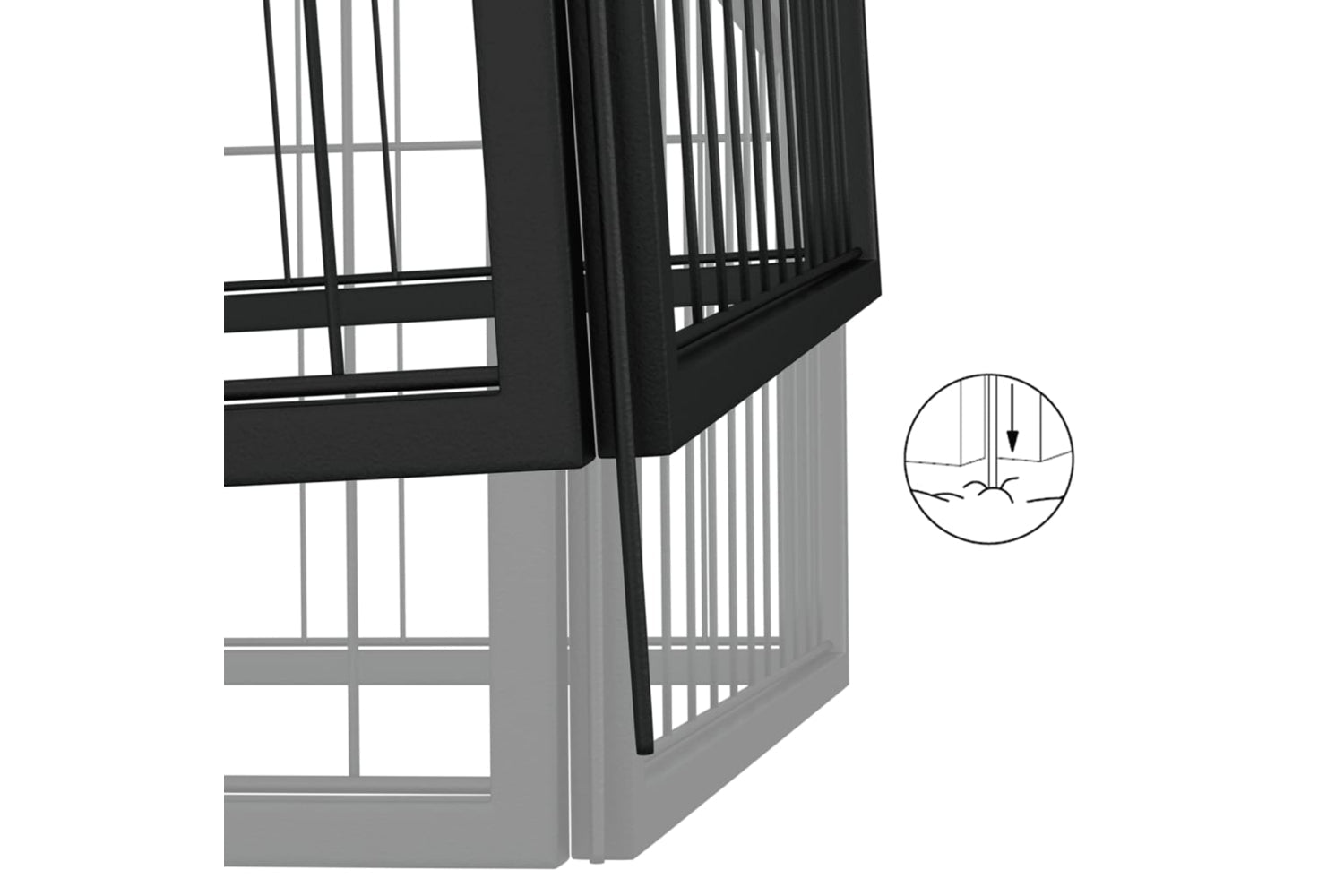 vidaXL 171794 Dog Playpen 4 Panels Black 100x50cm Powder-coated Steel-5