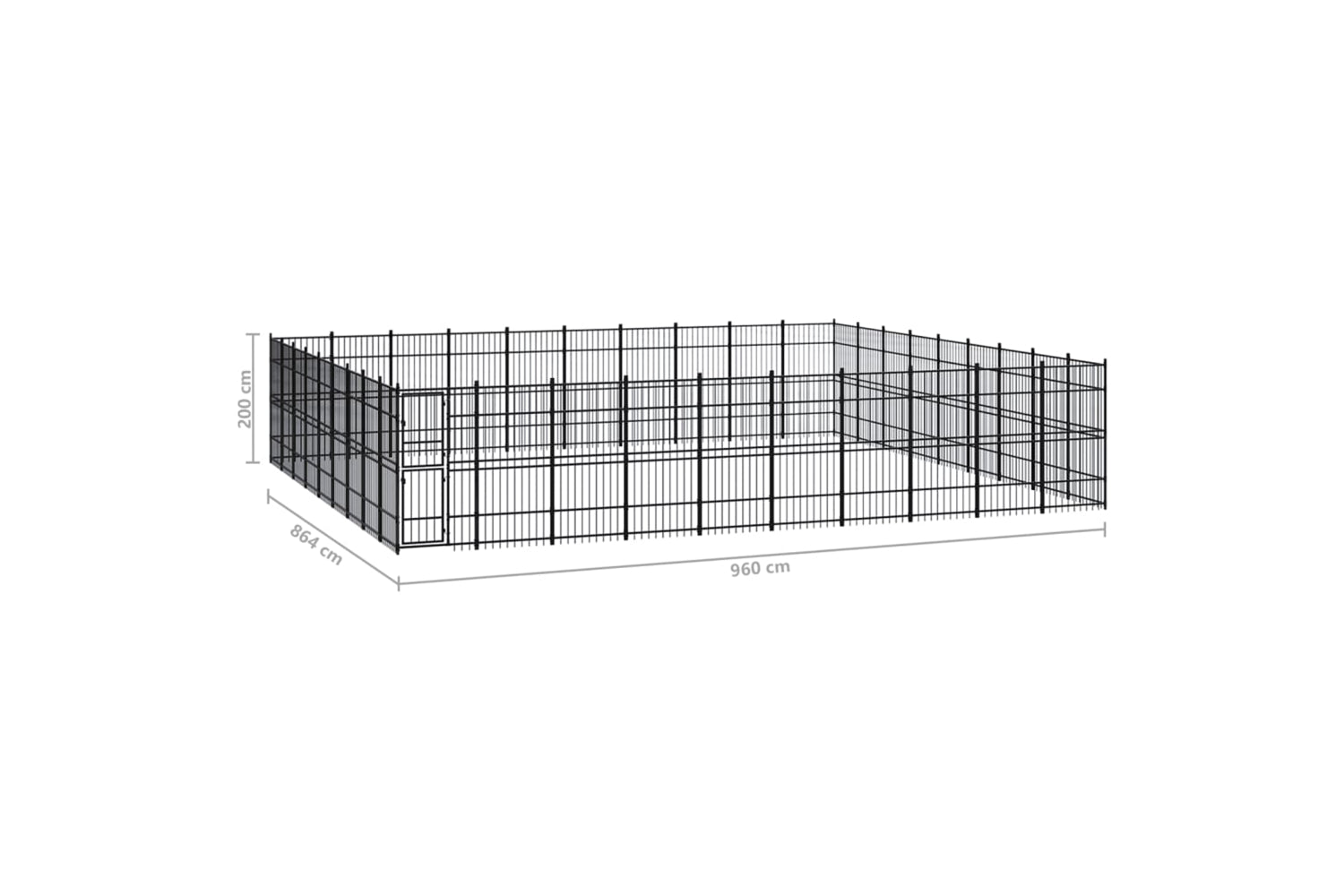 Vidaxl 3098008 Outdoor Dog Kennel Steel 82.94 M2-7