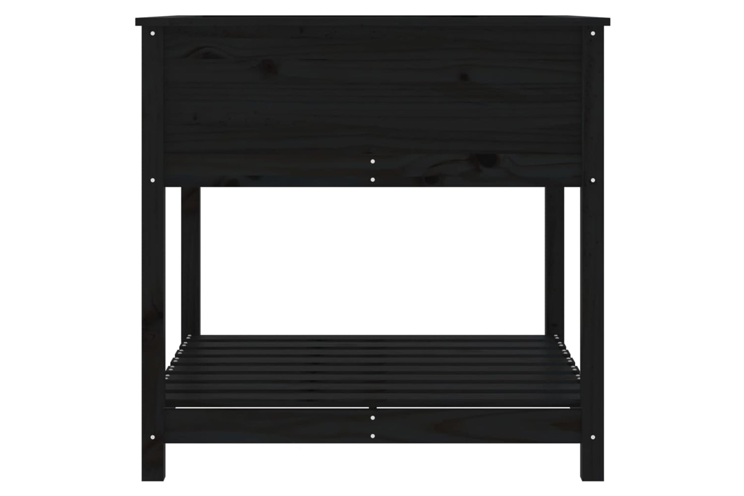 vidaXL 823798 Planter With Shelf Black 82.5x82.5x81cm Solid Wood Pine-5