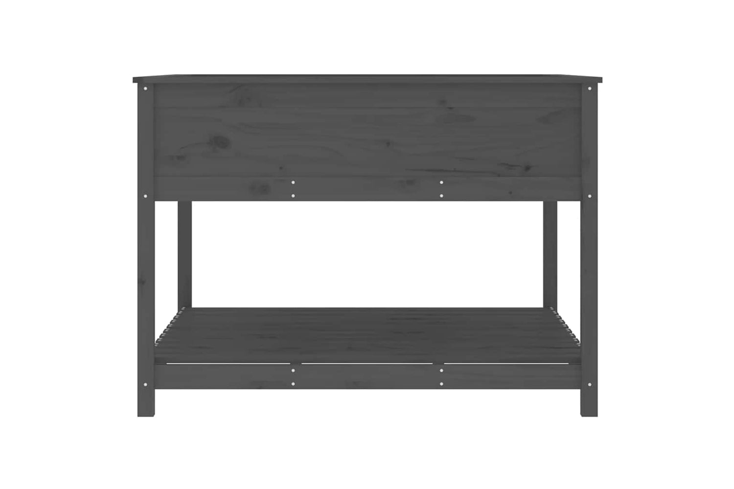 vidaXL 823803 Planter With Shelf Grey 111.5x111.5x81cm Solid Wood Pine-5