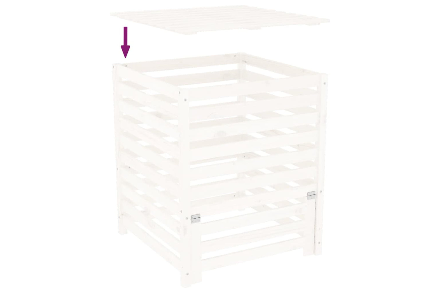 vidaXL 823816 Composter White 82.5x82.5x99.5cm Solid Wood Pine-7