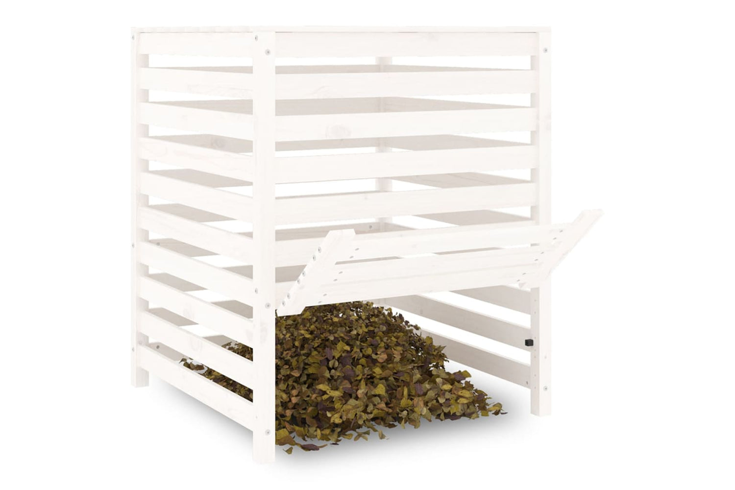 vidaXL 823816 Composter White 82.5x82.5x99.5cm Solid Wood Pine-3