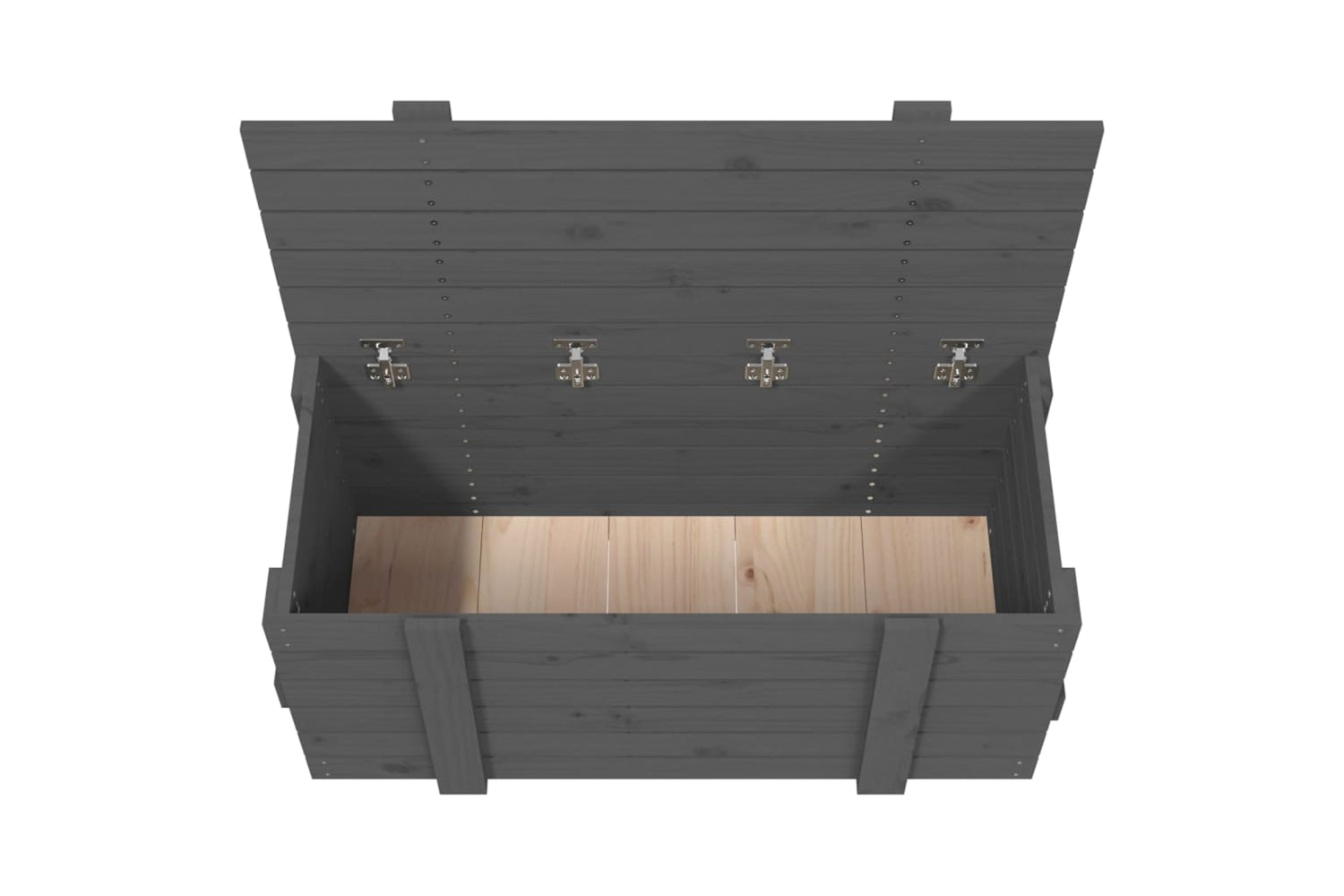 vidaXL 825000 Storage Box Grey 91x40.5x42cm Solid Wood Pine-8