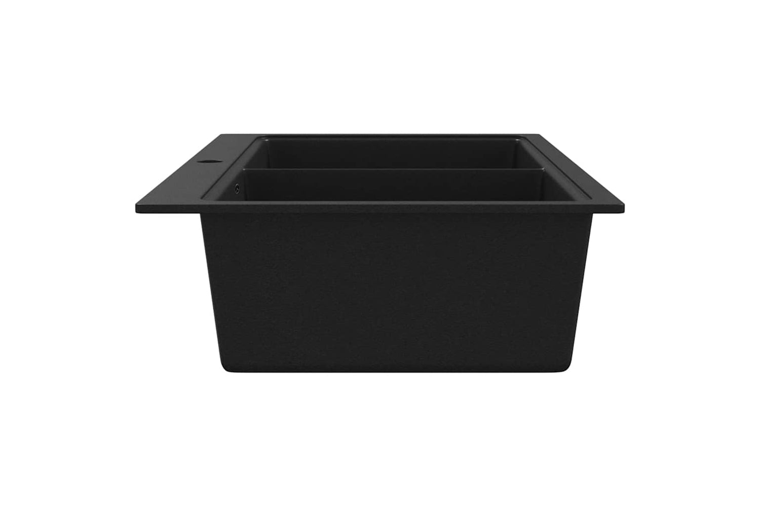 Vidaxl Overmount Kitchen Sink Double Basin Granite Black-4