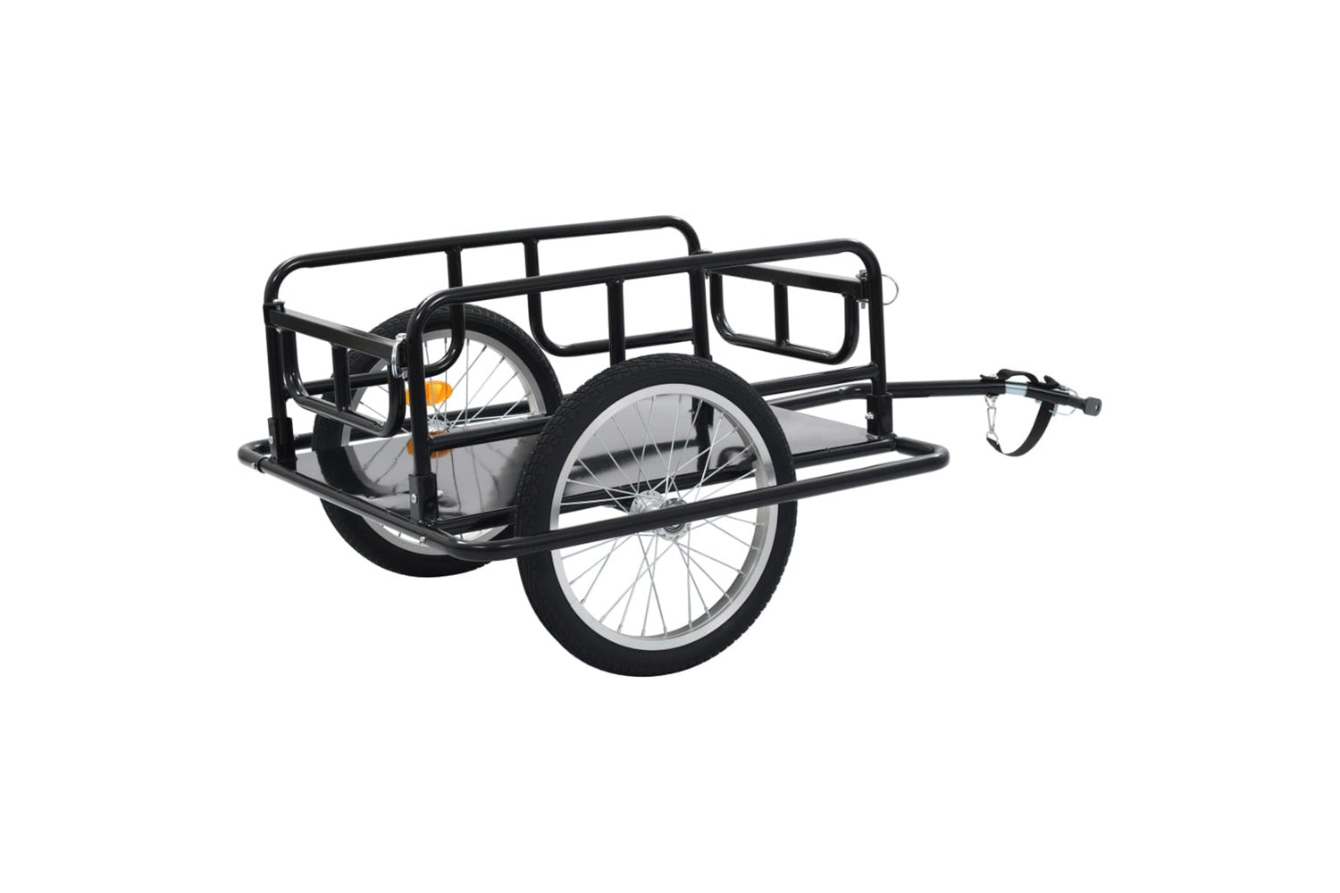 vidaXL Bike Trailer 130x73x48.5cm Steel Black-4