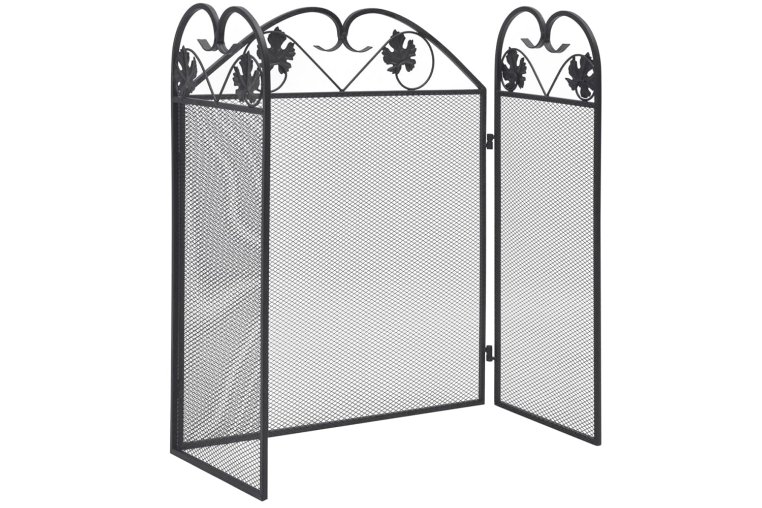 Vidaxl 242005 3-panel Fireplace Screen Iron Black-2