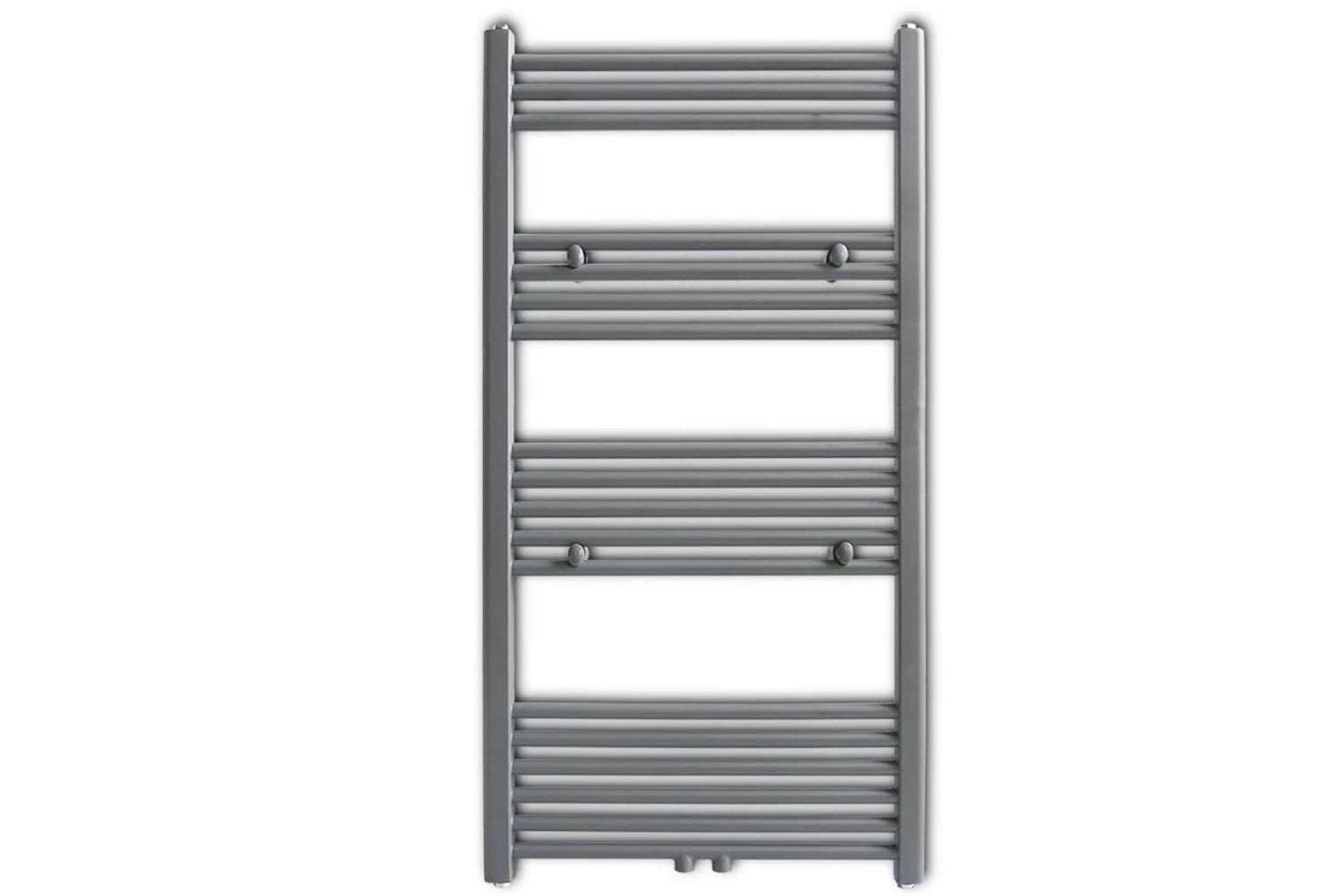 Vidaxl 141892 Grey Bathroom Central Heating Towel Rail Radiator Straight 600x1160mm-2