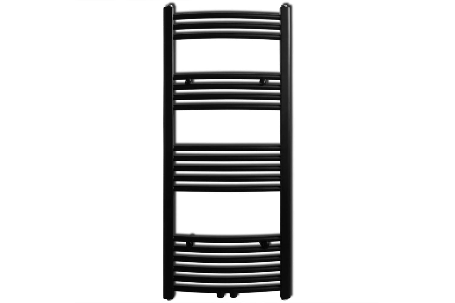 Vidaxl 141915 Black Bathroom Central Heating Towel Rail Radiator Curve 500x1160mm-2