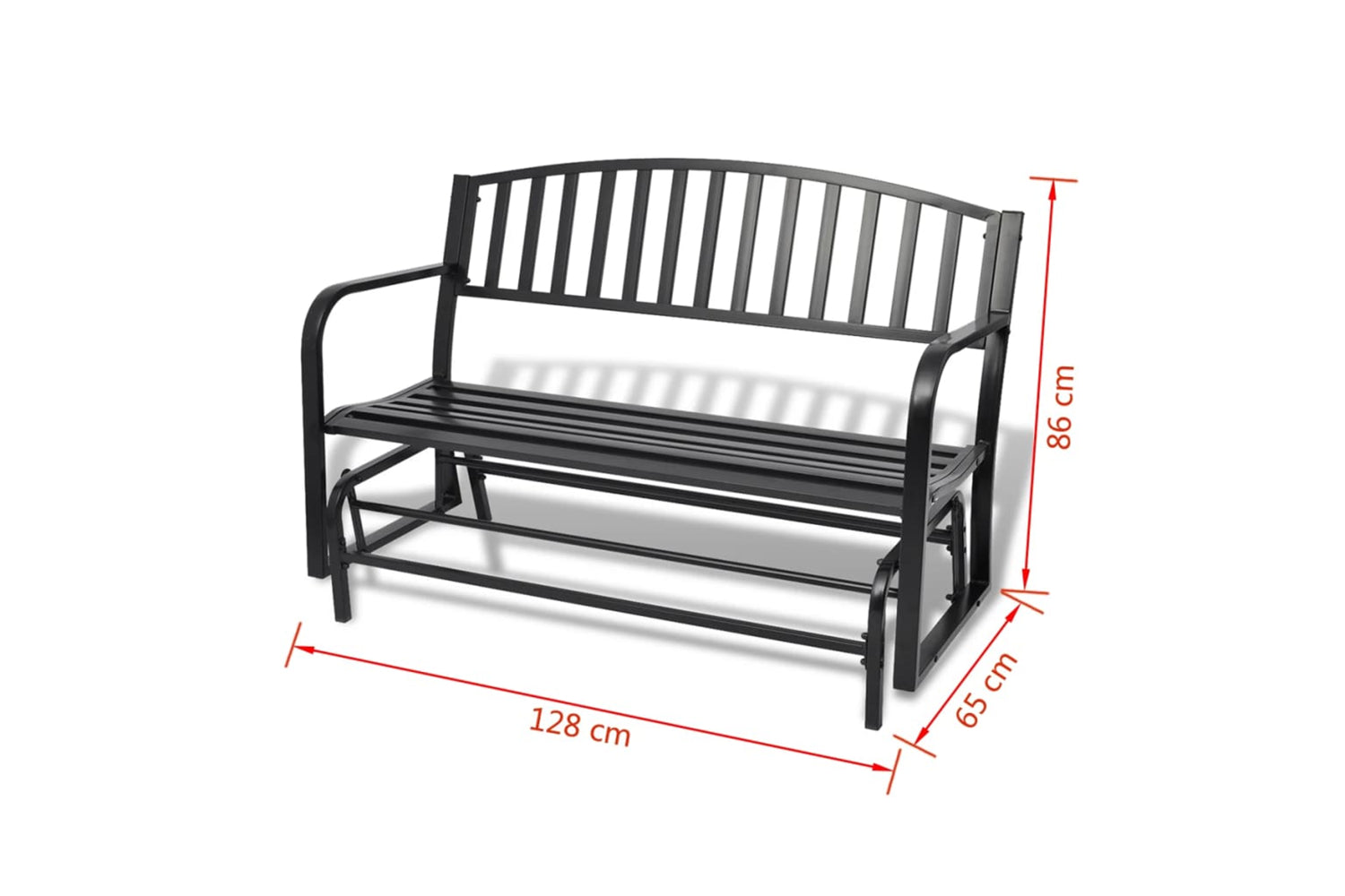 Vidaxl Swing Bench Black Steel-8