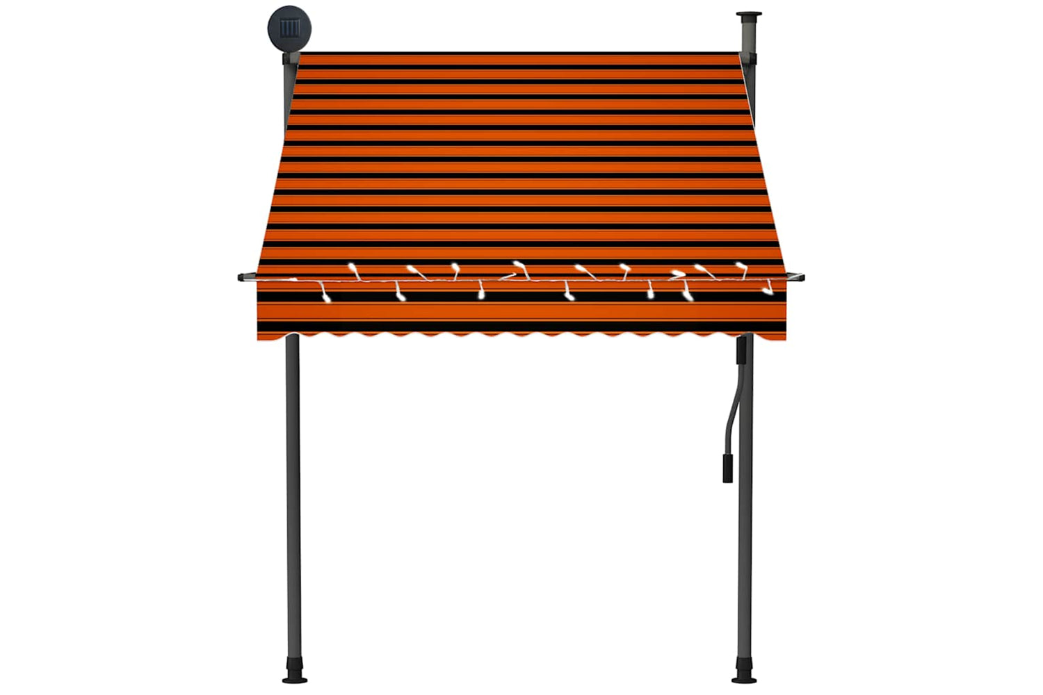 vidaXL 145877 Manual Retractable Awning With Led 150cm Orange And Brown-4