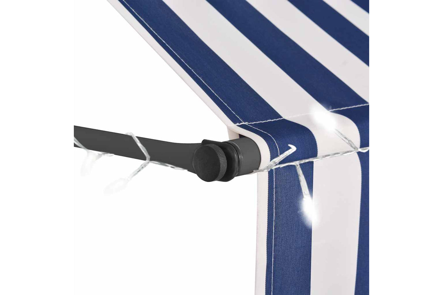 vidaXL 145842 Manual Retractable Awning With Led 150cm Blue And White-4