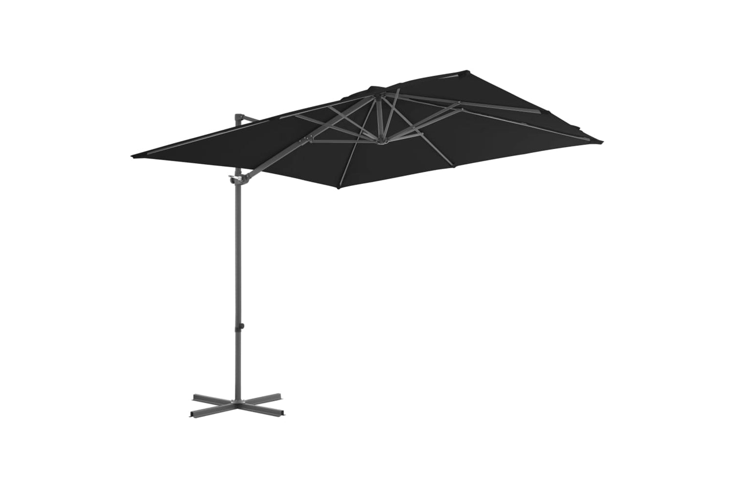 vidaXL 46990 Cantilever Umbrella With Steel Pole Black 250x250cm-2