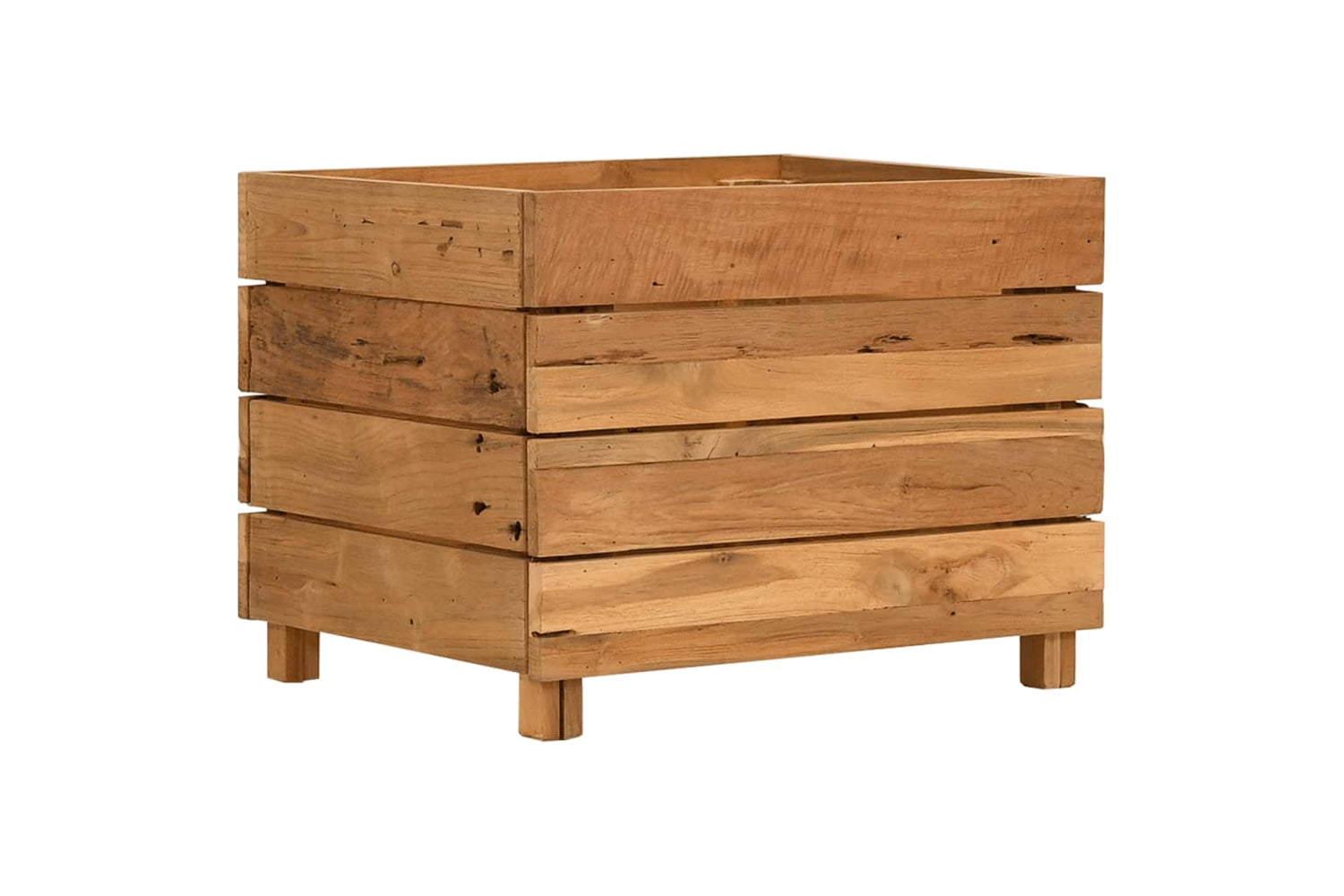 vidaXL Raised Bed 50x40x38cm Recycled Teak Wood And Steel-2