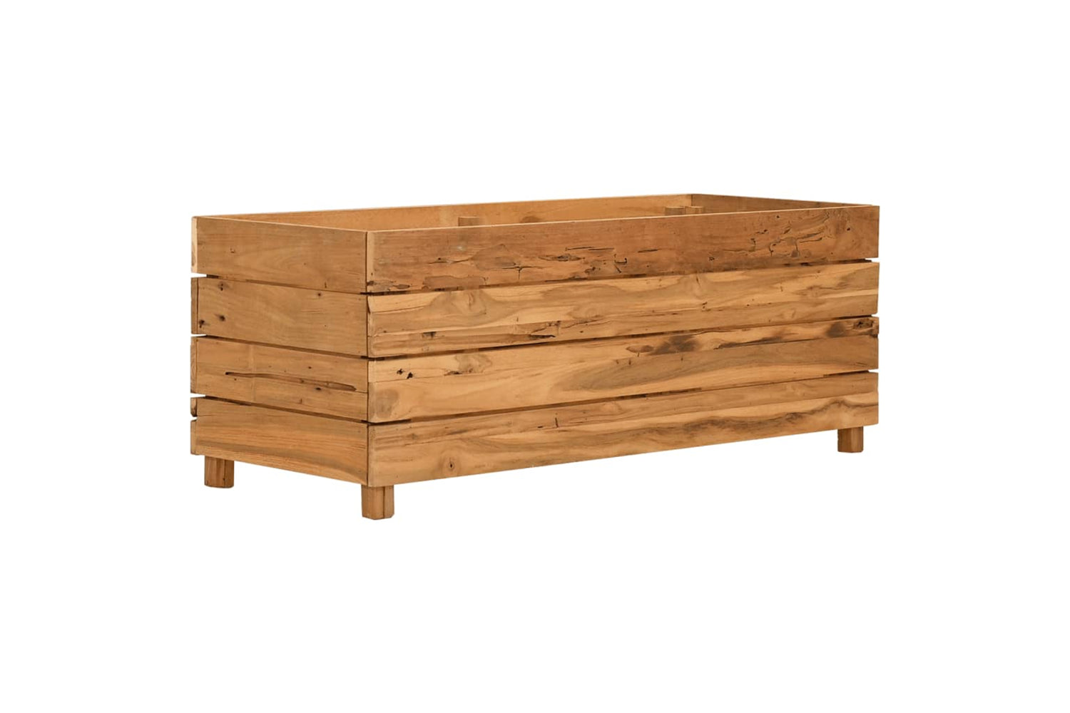 vidaXL Raised Bed 100x40x38cm Recycled Teak Wood And Steel-2