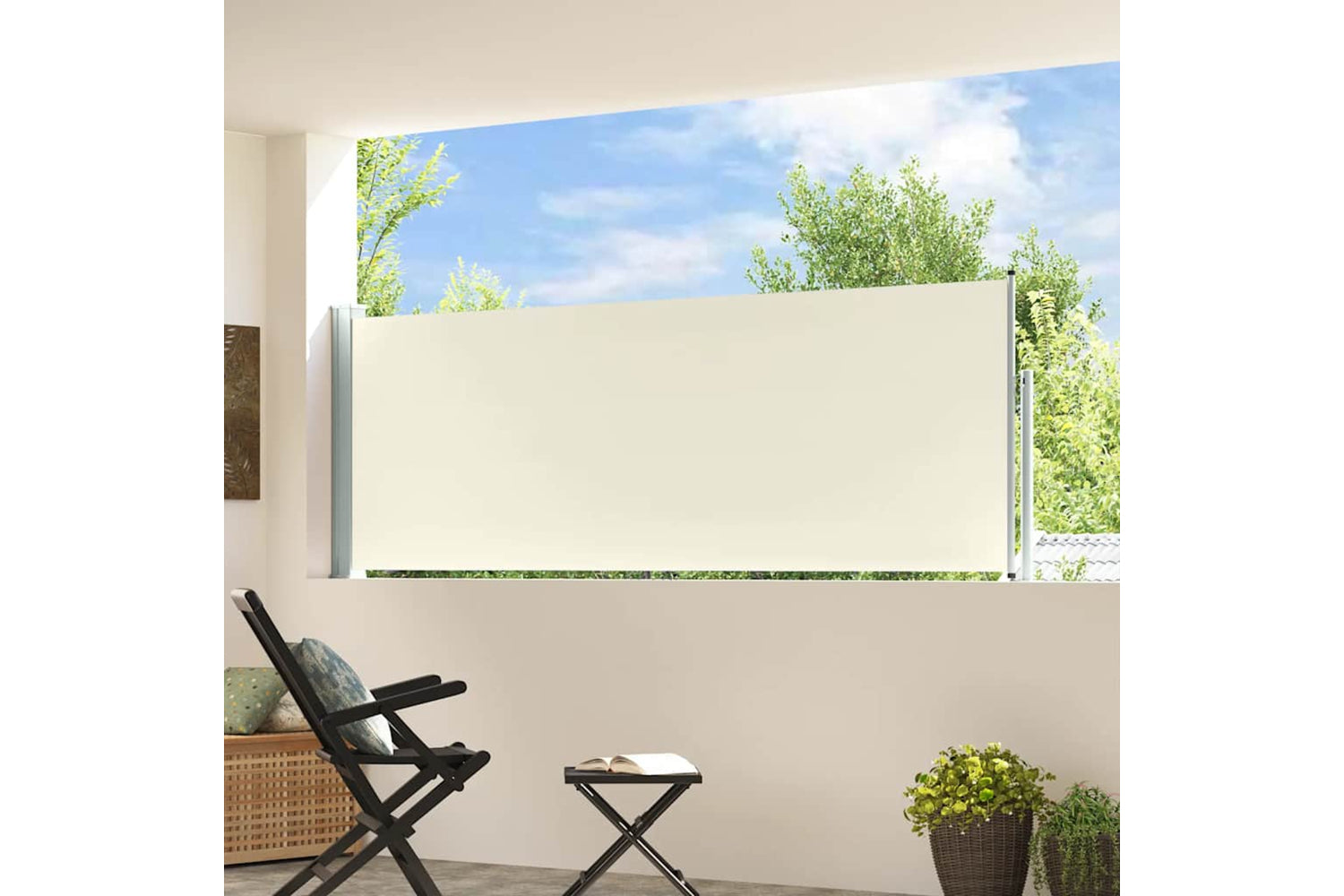 vidaXL 48371 Patio Retractable Side Awning 100x300cm Cream-2