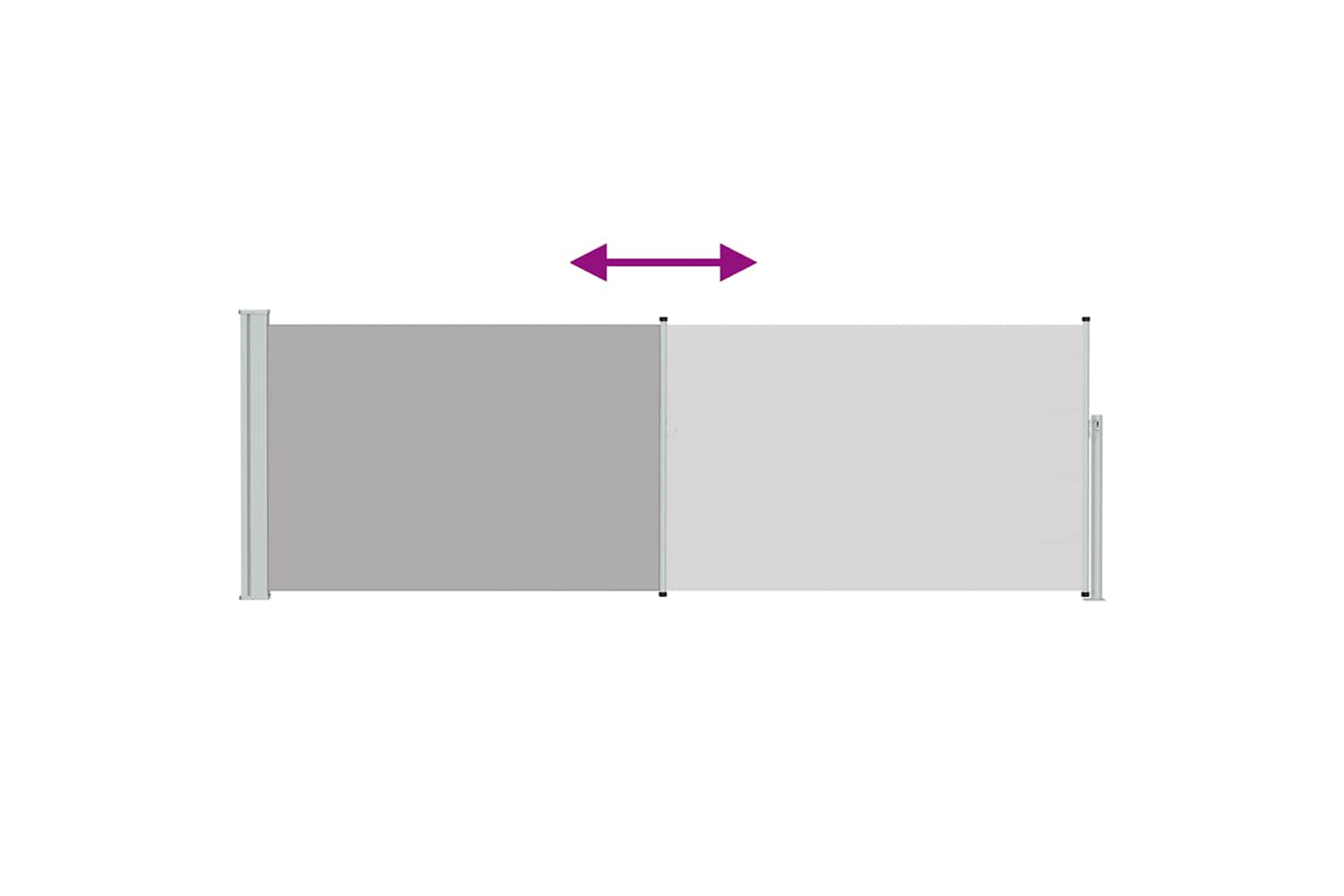 vidaXL 48374 Patio Retractable Side Awning 100x300cm Grey-6