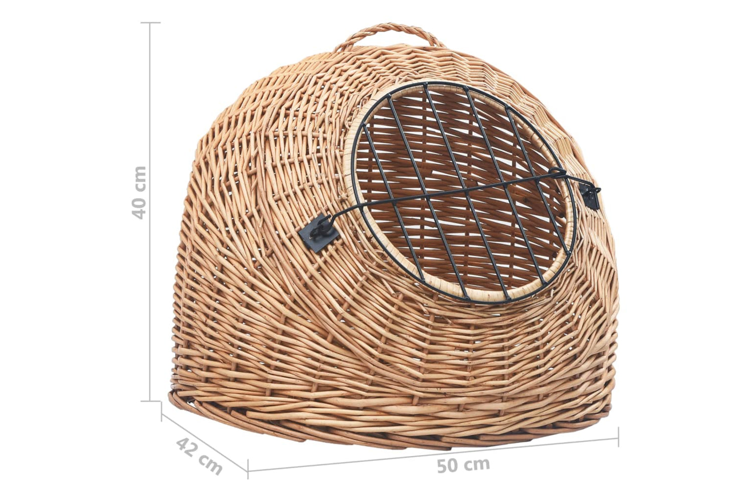 vidaXL 170908 Cat Transporter 50x42x40cm Natural Willow-7