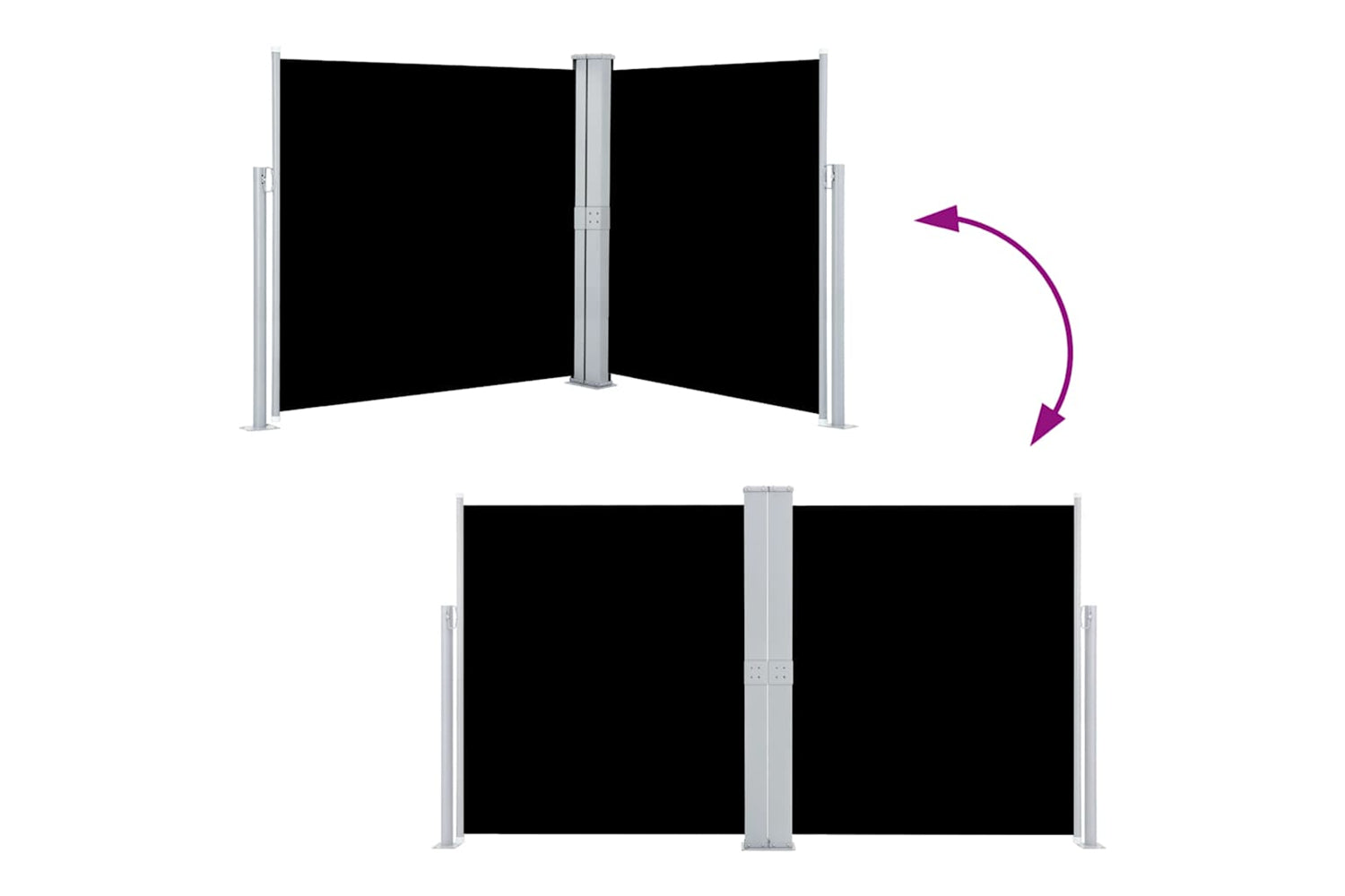 vidaXL 48454 Retractable Side Awning Black 140x600cm-4
