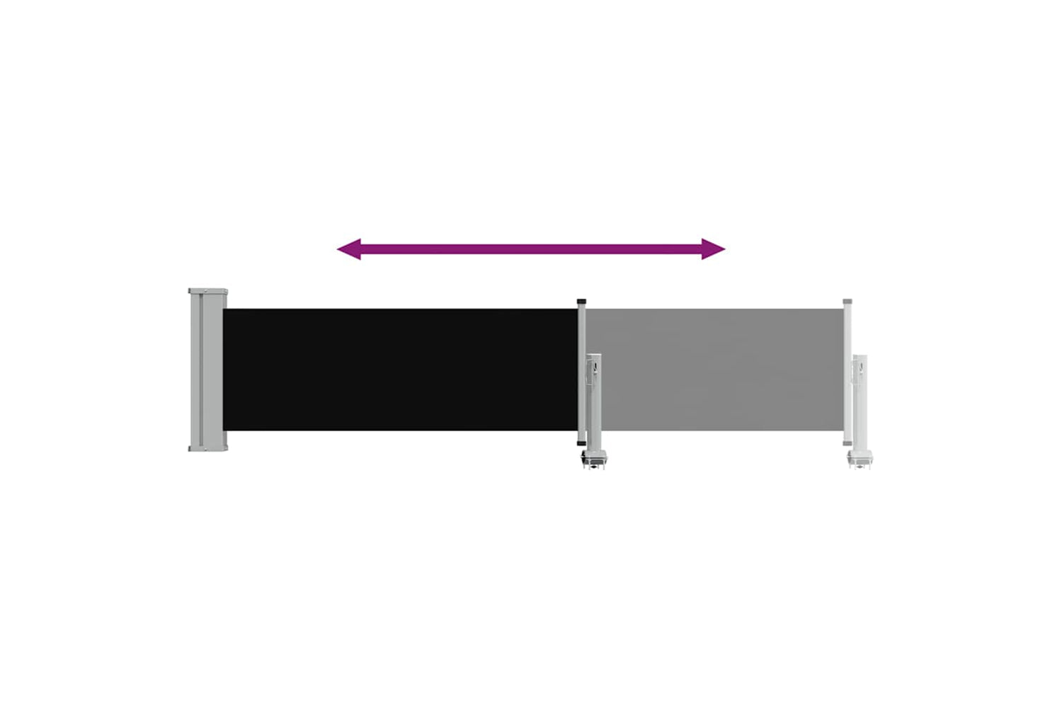 vidaXL 48352 Patio Retractable Side Awning 60x300cm Black-7