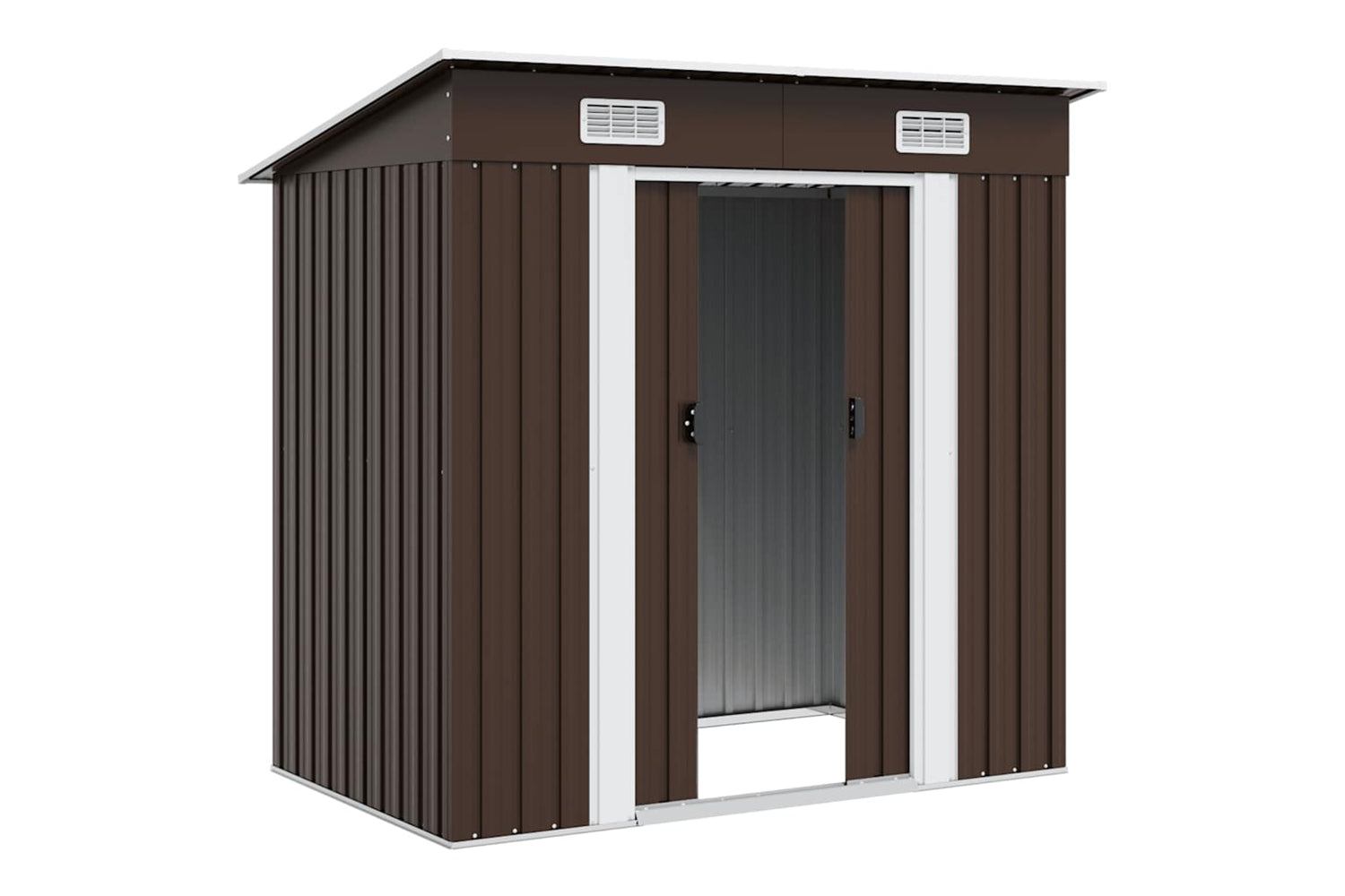 vidaXL 47027 Garden Storage Shed Brown 194x121x181cm Steel-4