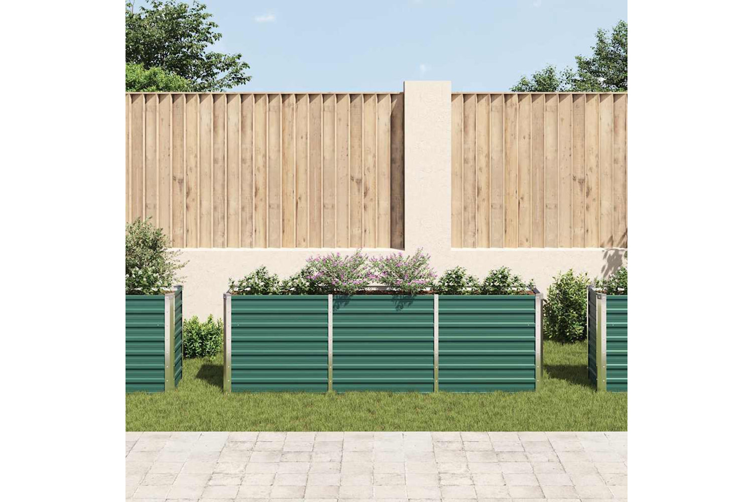 vidaXL 47041 Garden Raised Bed Galvanised Steel 240x40x77cm Green-2