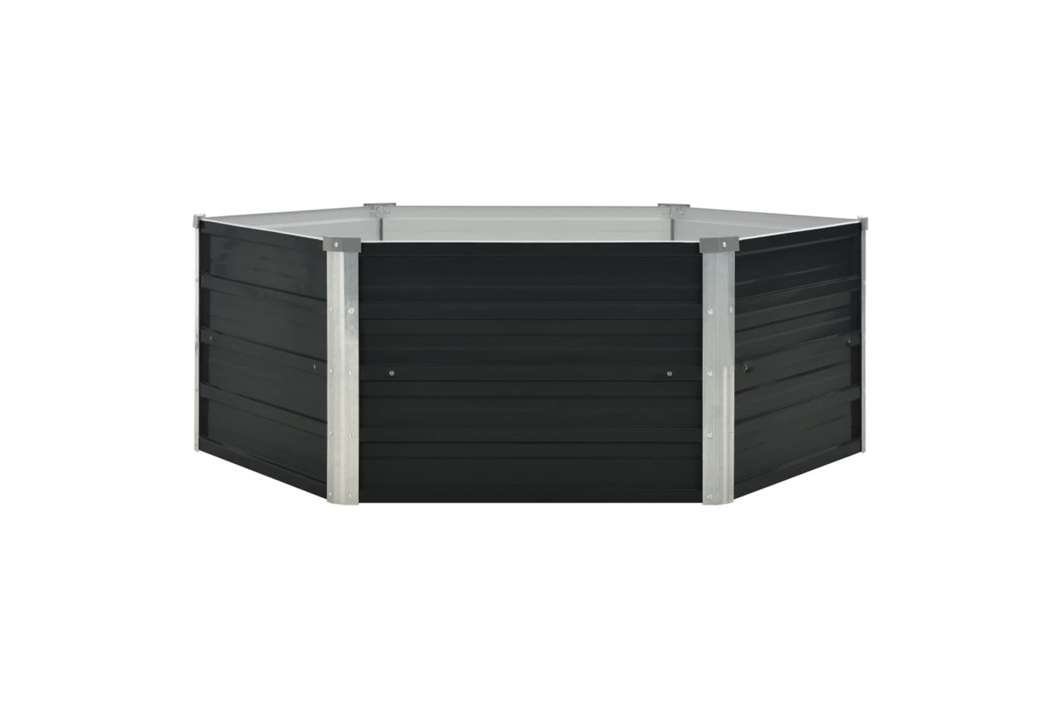 Vidaxl Raised Garden Bed Anthracite 129x129x45 Cm Galvanised Steel-2