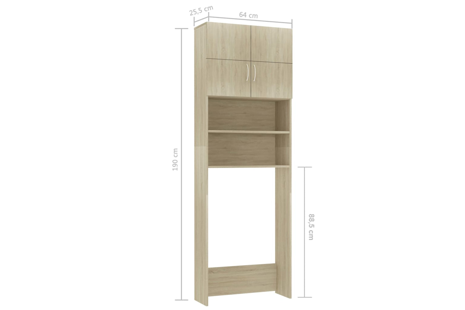 vidaXL 800030 Washing Machine Cabinet Sonoma Oak 64x25.5x190cm Engineered Wood-7