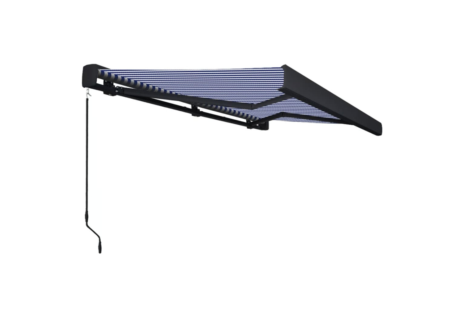 vidaXL 3052707 Manual Cassette Awning 450x300cm Blue And White-2
