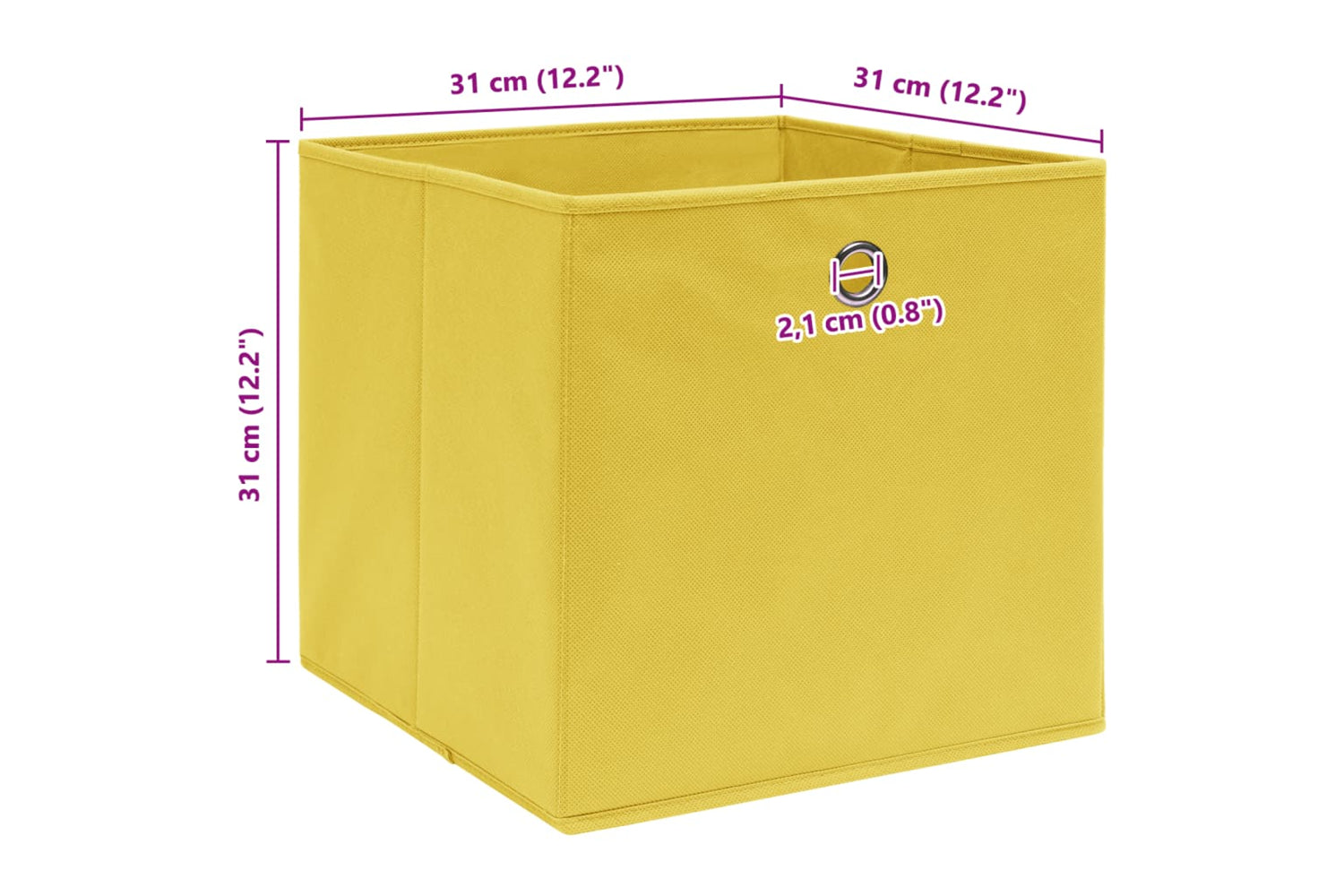 Vidaxl 288365 Storage Boxes 4 Pcs Yellow 32x32x32 Cm Fabric-5