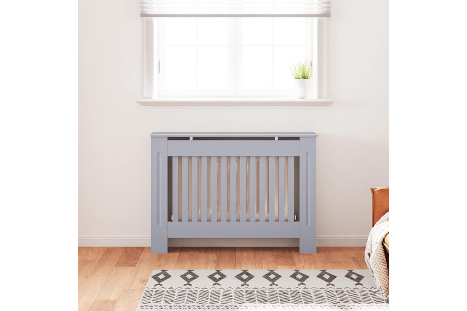 vidaXL Radiator Cover Anthracite 112x19x81.5cm Mdf-2